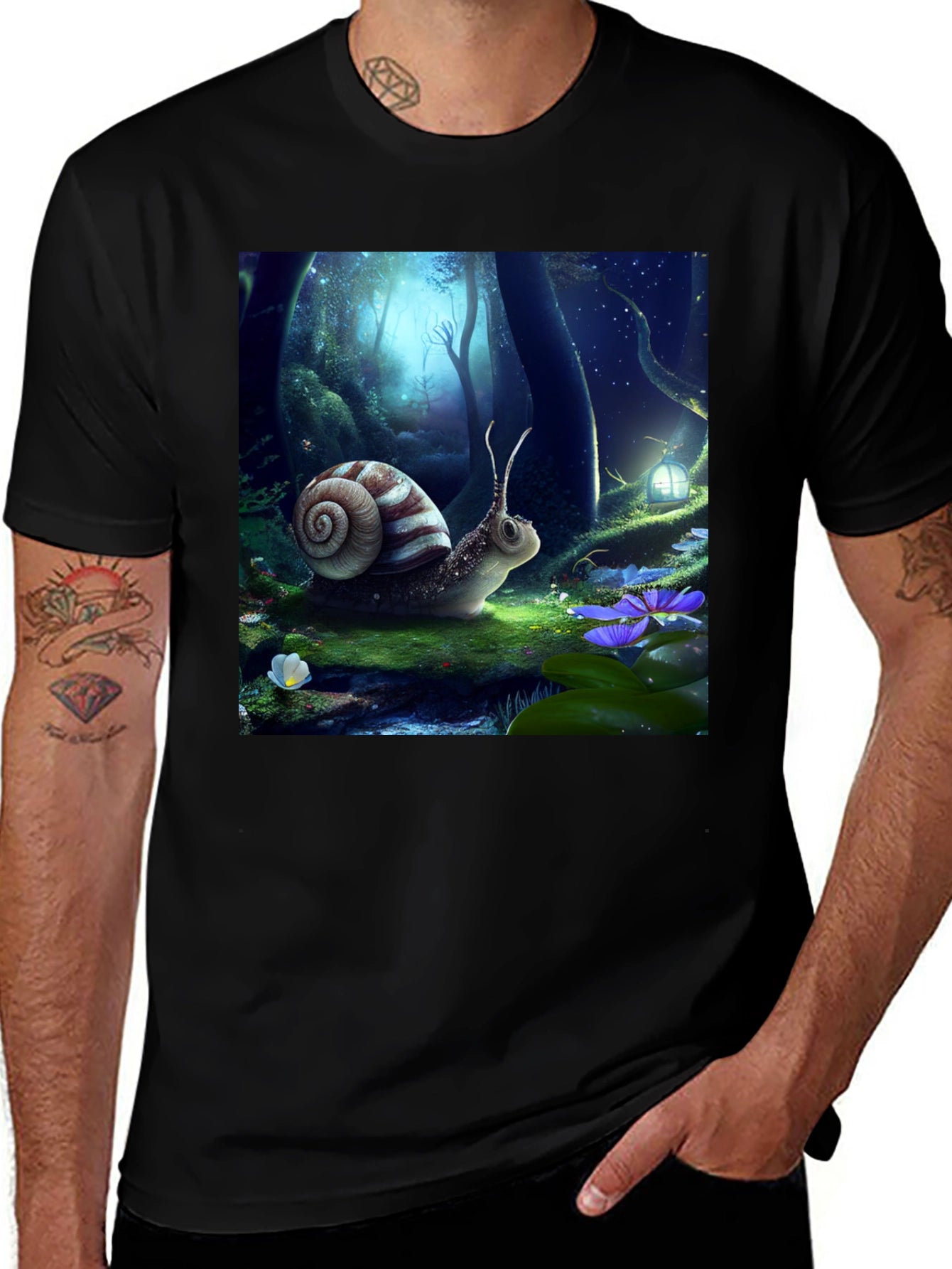 Enchanted Forest Snail Graphic Tee