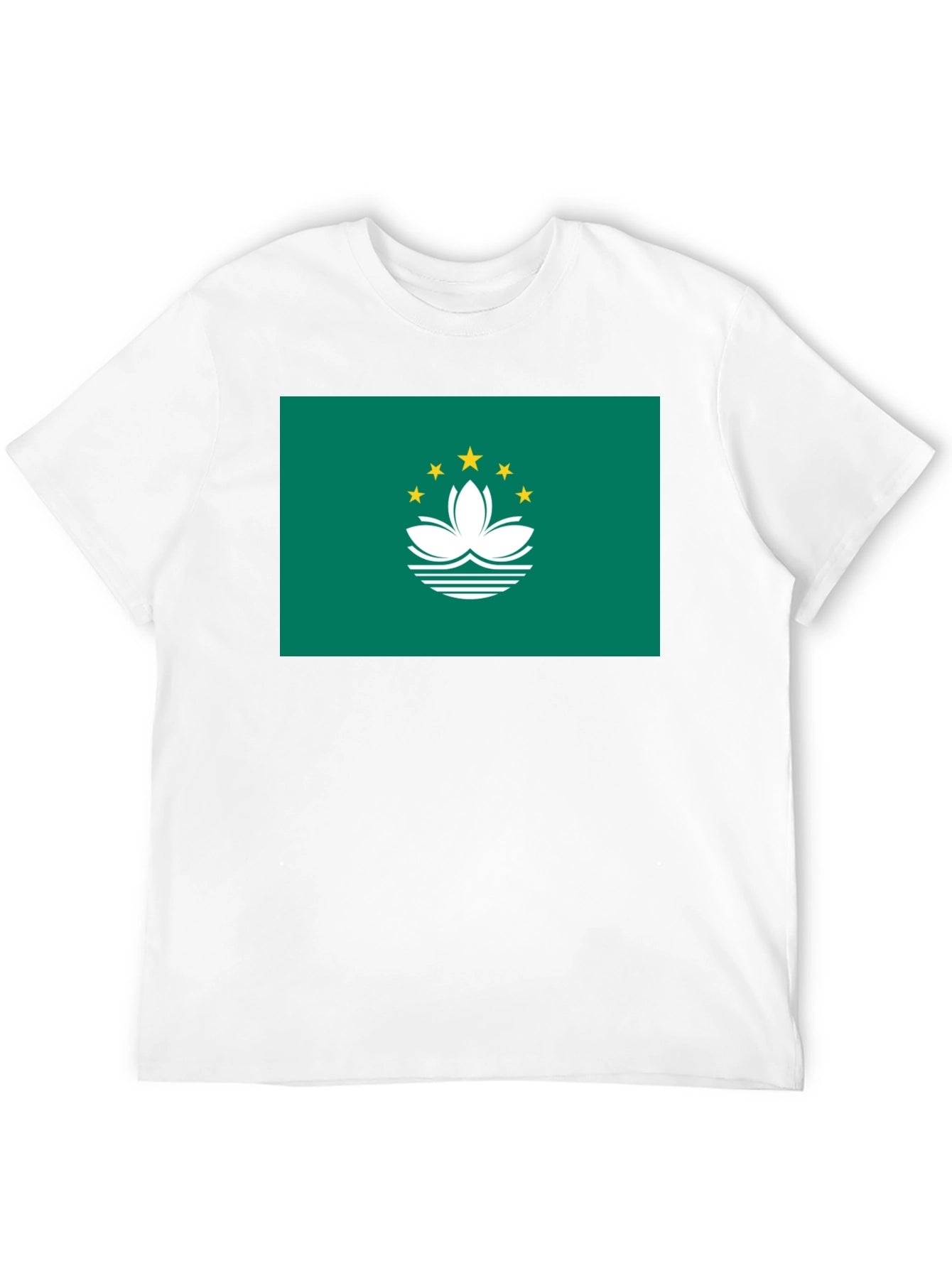 Macau Flag Graphic Tee - Black Cotton T-Shirt