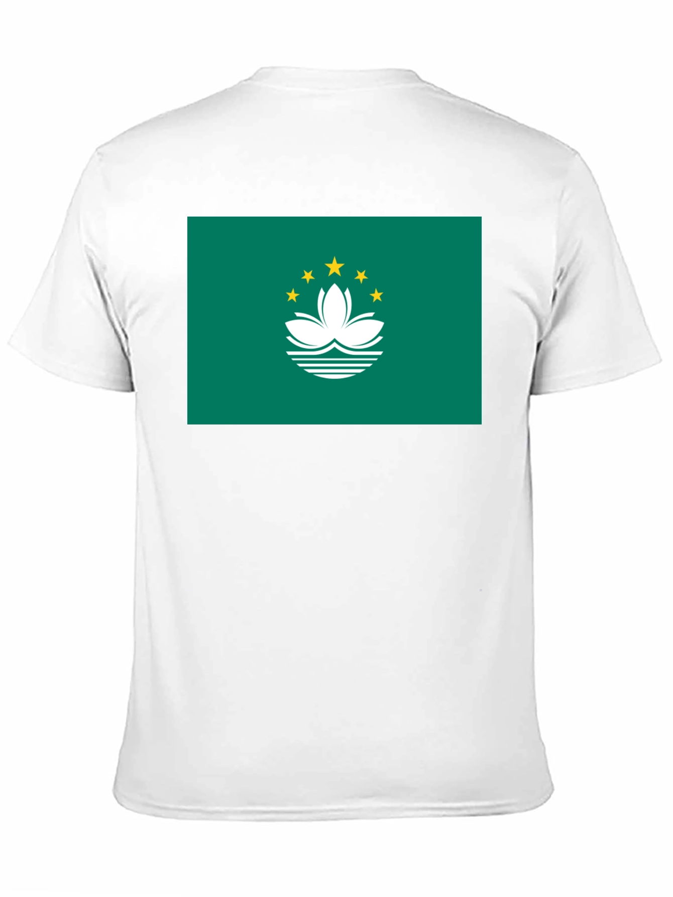 Macau Flag Graphic Tee - Black Cotton T-Shirt