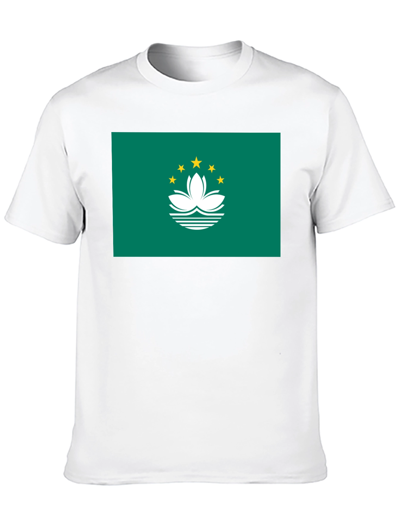 Macau Flag Graphic Tee - Black Cotton T-Shirt
