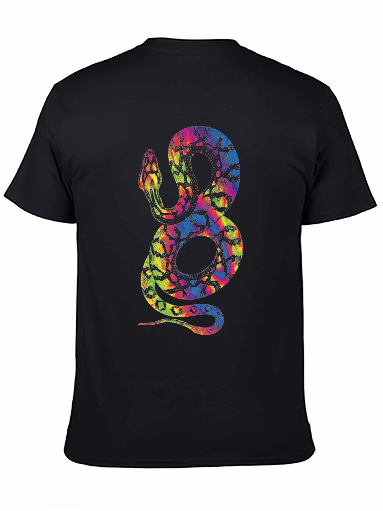 Rainbow Snake Graphic Tee - Mens Black T-Shirt