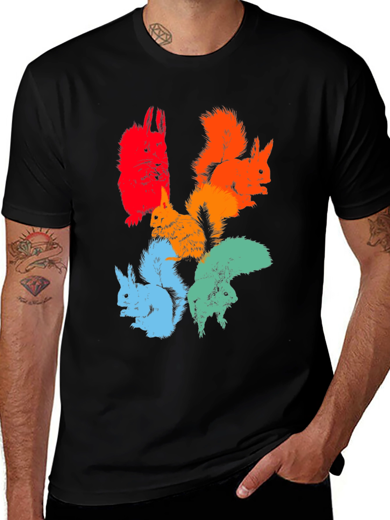 Colorful Squirrel Graphic Tee