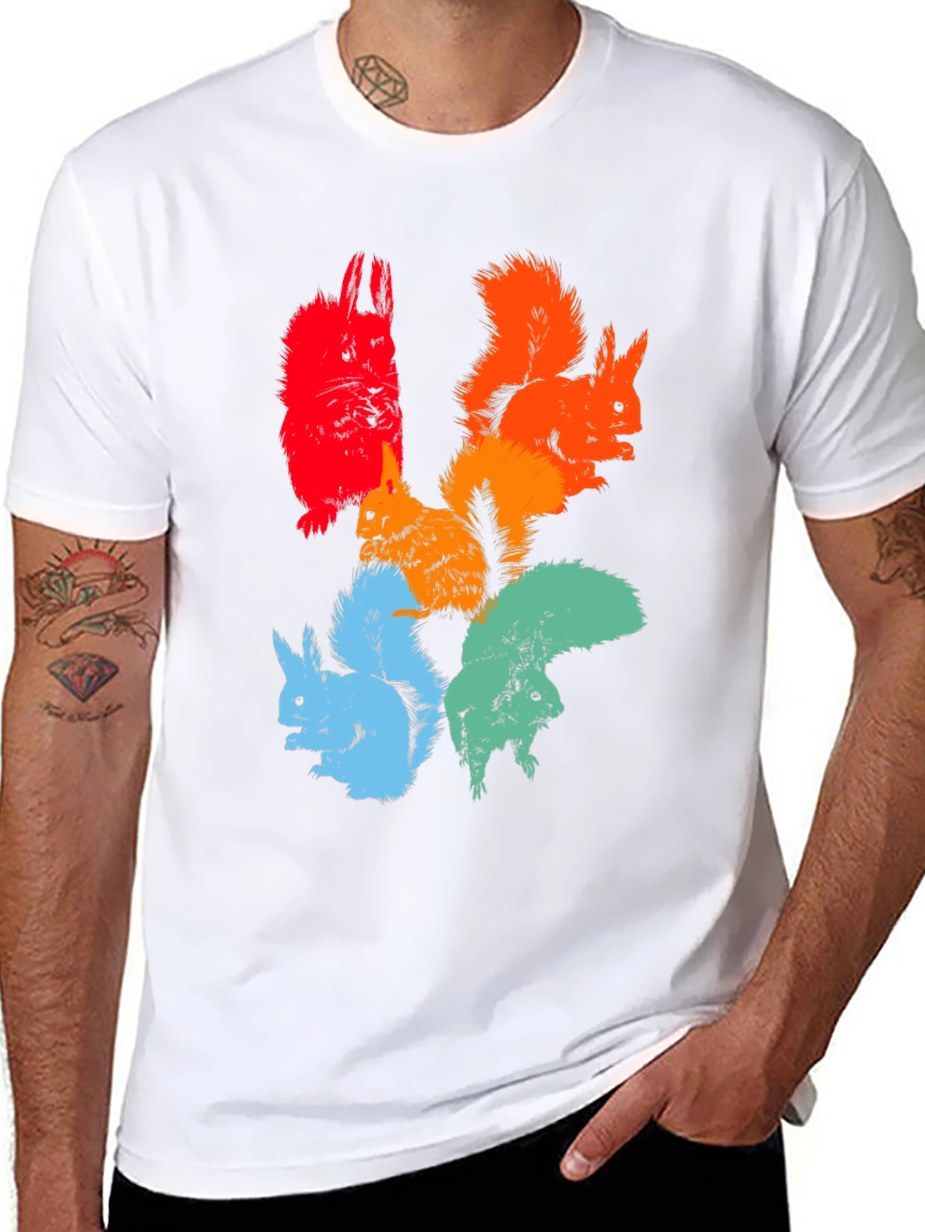 Colorful Squirrel Graphic Tee