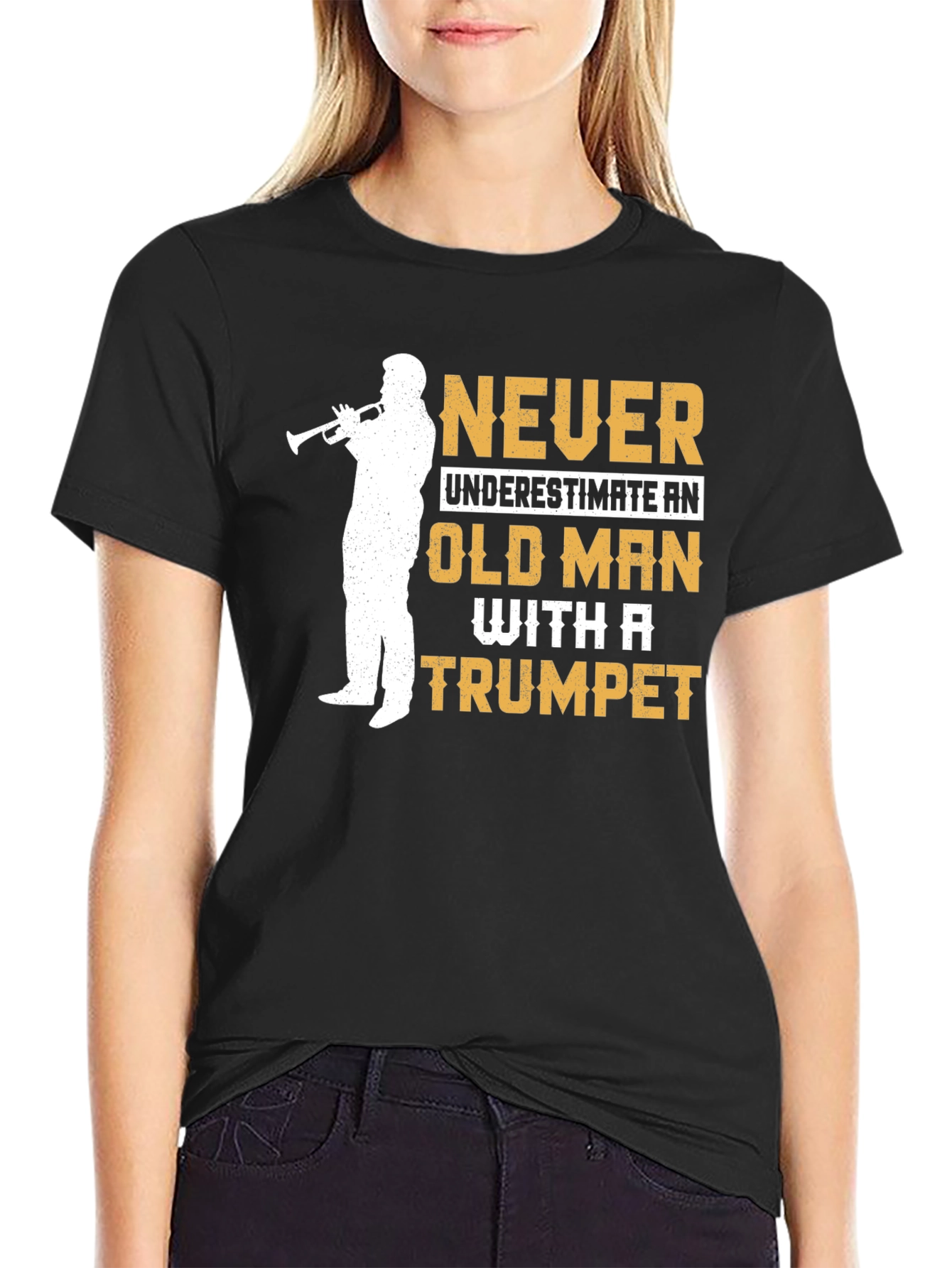 Never Underestimate Old Man Trumpet T-Shirt