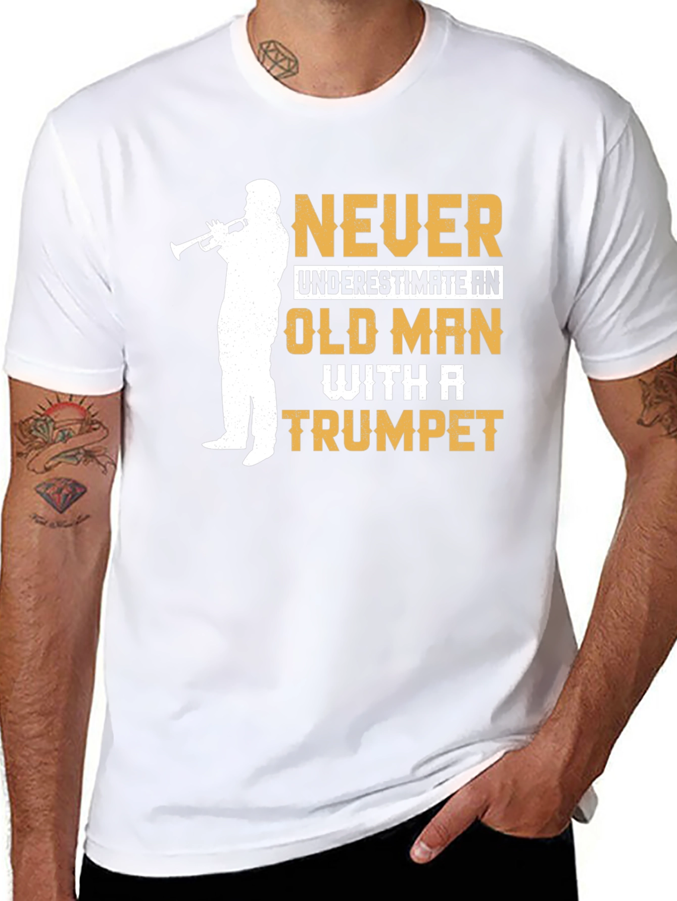 Never Underestimate Old Man Trumpet T-Shirt