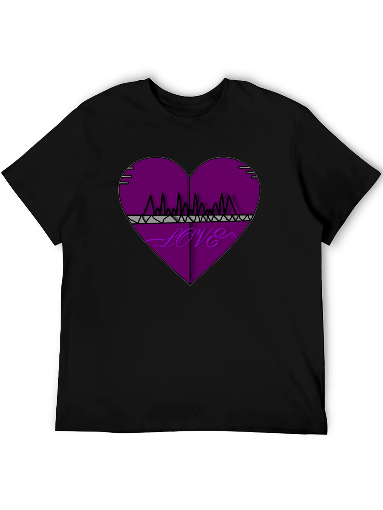 Love Frequency Graphic Tee - Black Cotton