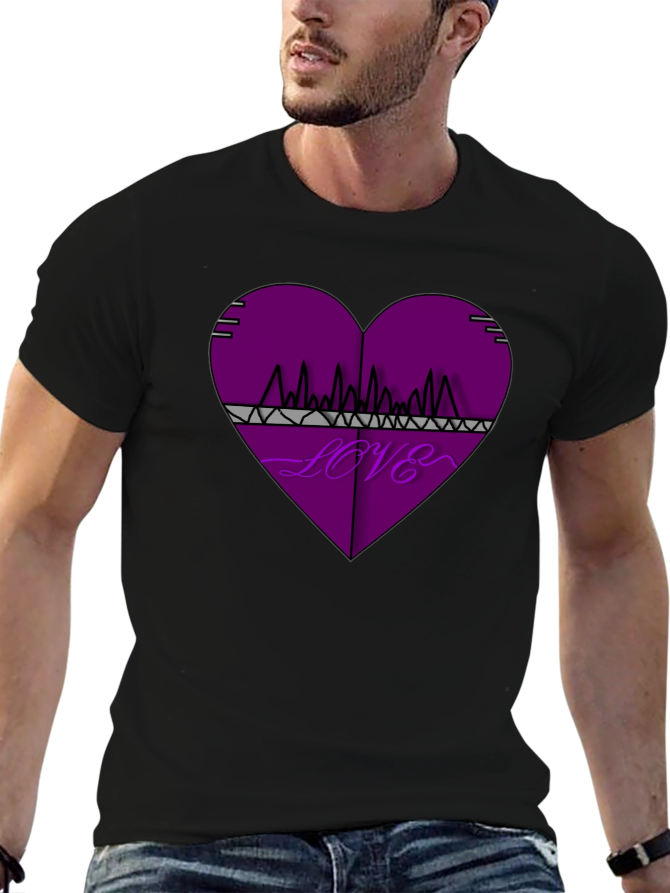 Love Frequency Graphic Tee - Black Cotton