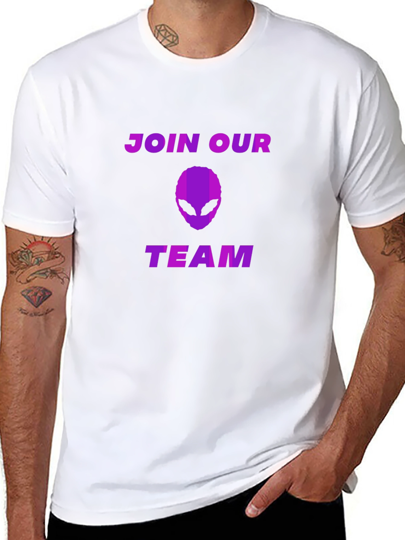 Join Our Team Alien Graphic Tee - Black