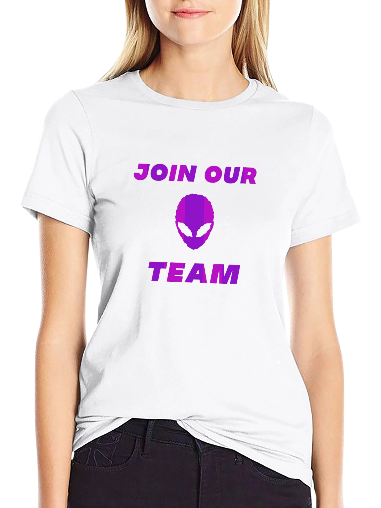 Join Our Team Alien Graphic Tee - Black