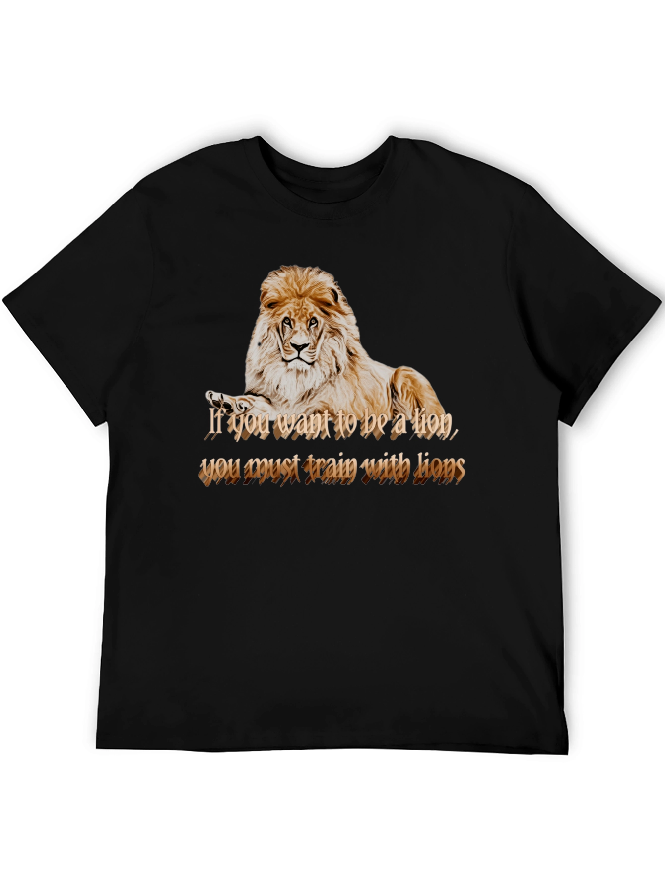 Lion Motivation Graphic Tee - Train With Lions T-Shirt