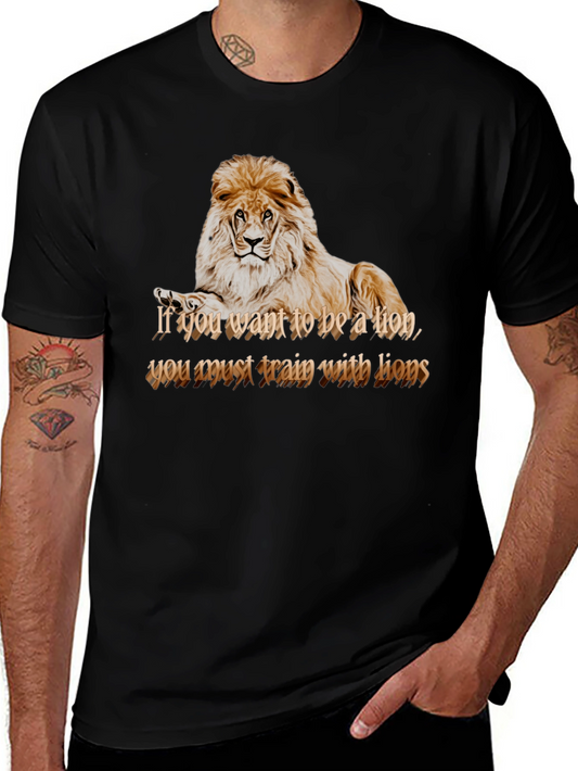 Lion Motivation Graphic Tee - Train With Lions T-Shirt