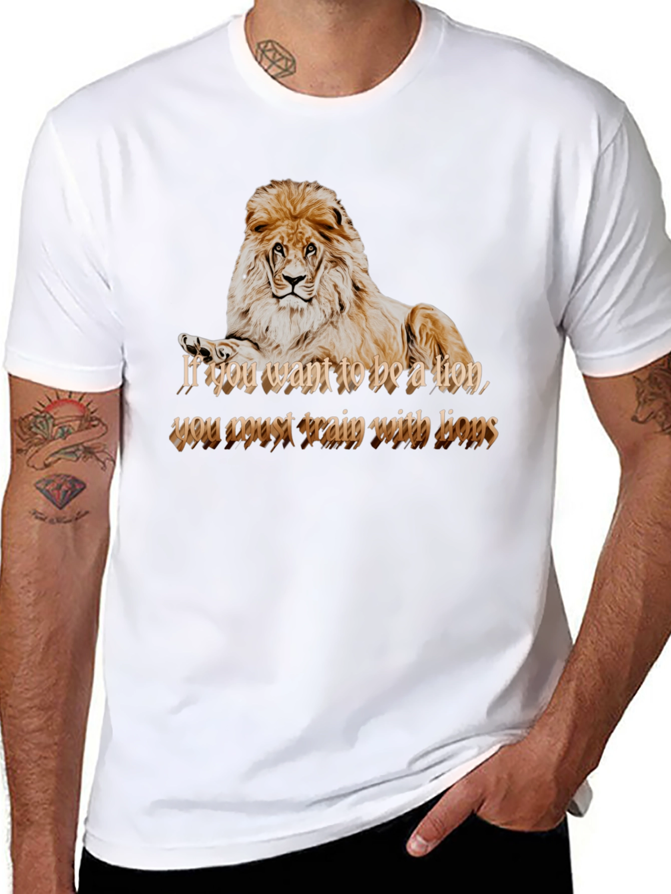 Lion Motivation Graphic Tee - Train With Lions T-Shirt