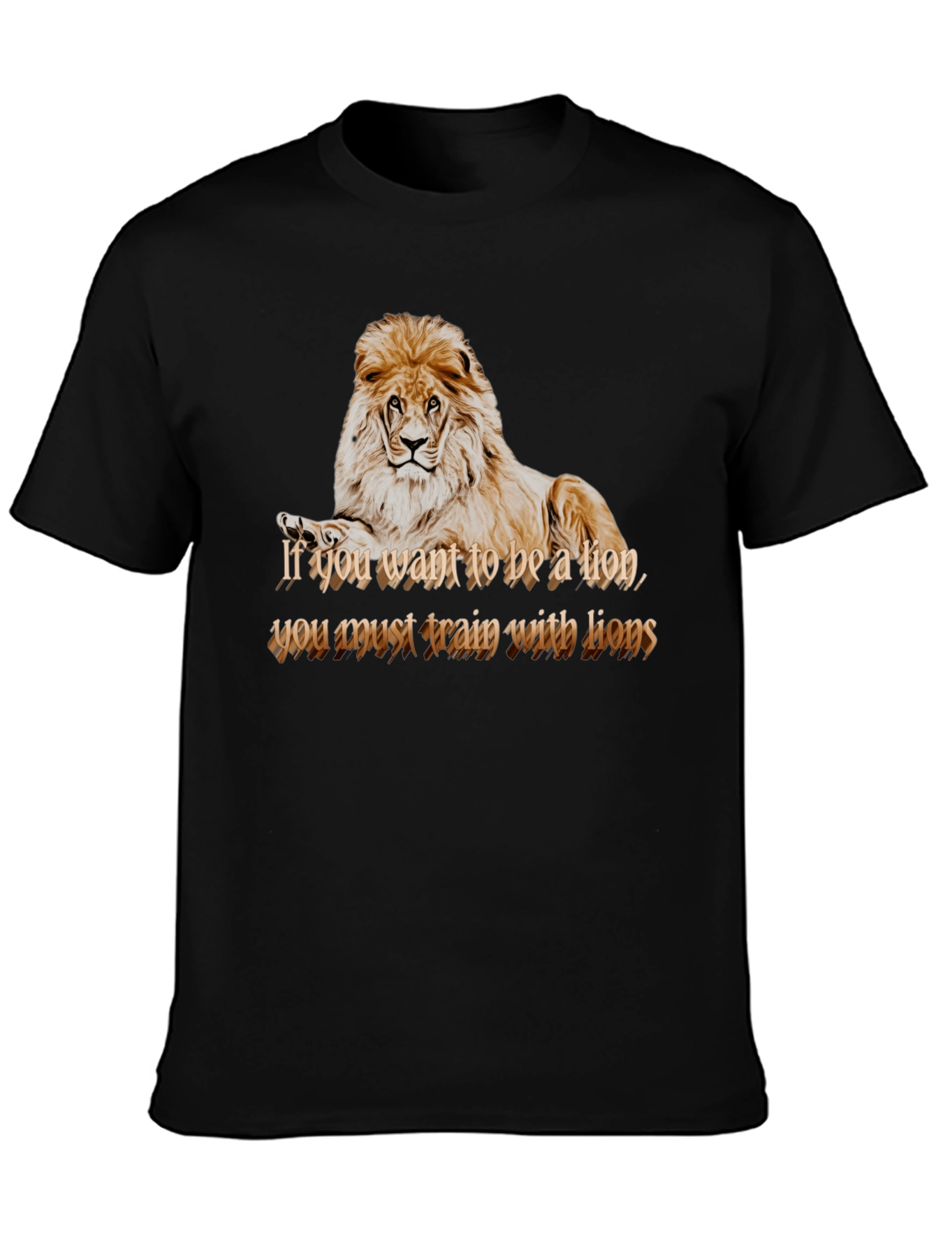Lion Motivation Graphic Tee - Train With Lions T-Shirt