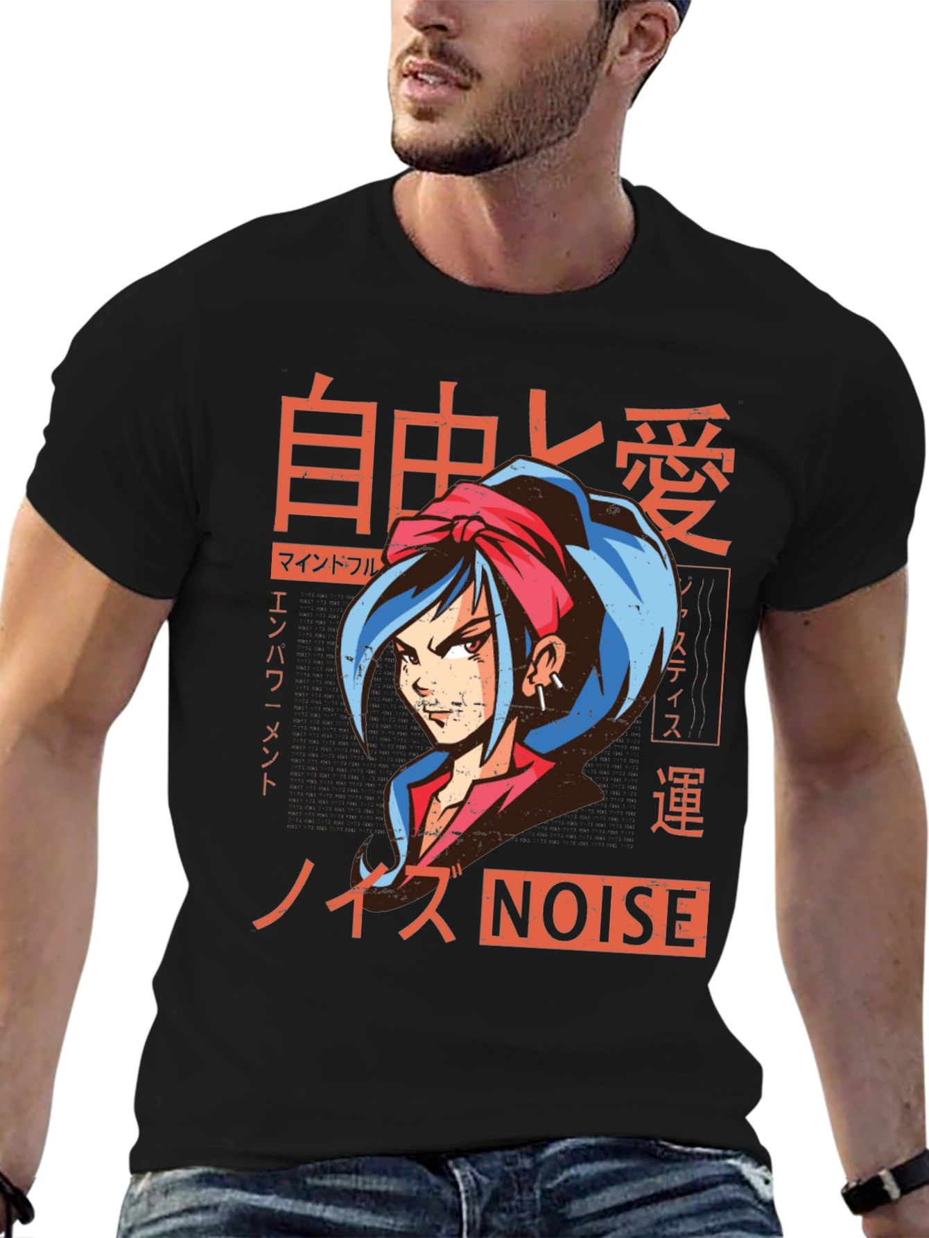 Anime Girl Graphic Tee - Japanese Streetwear Style