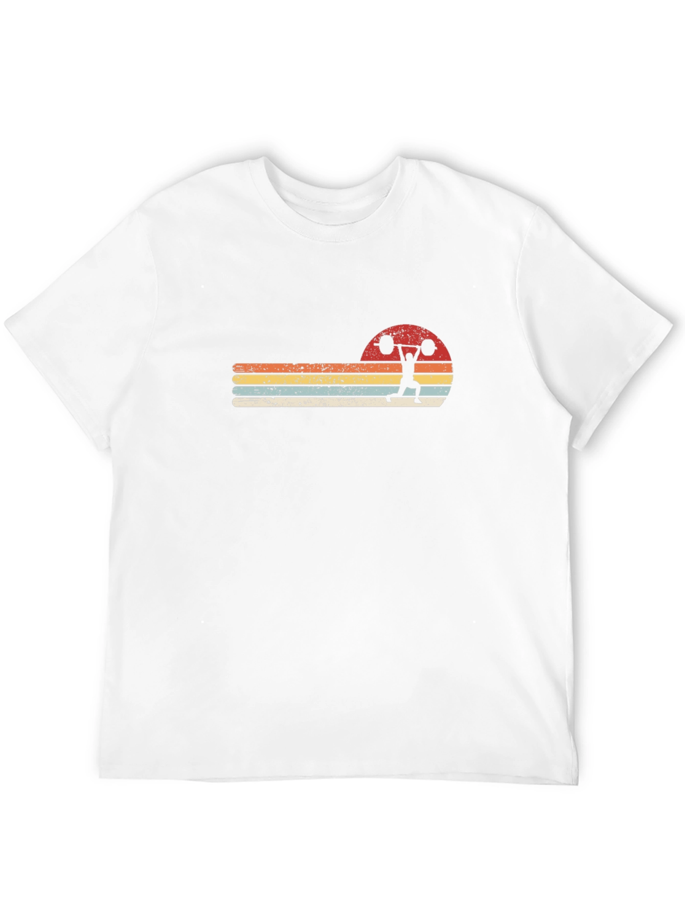 Retro Weightlifting Sunset T-Shirt