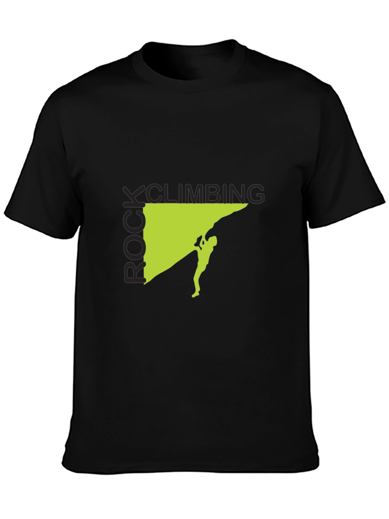 Rock Climbing Graphic Tee - Black Cotton Shirt