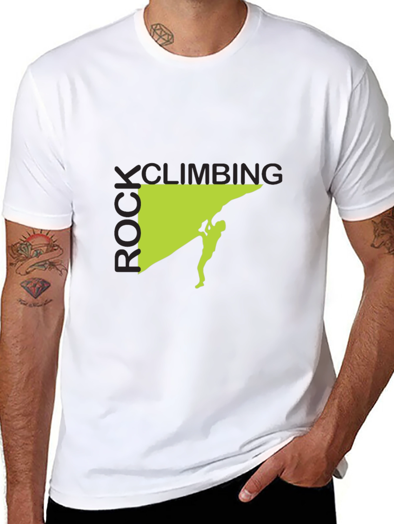 Rock Climbing Graphic Tee - Black Cotton Shirt