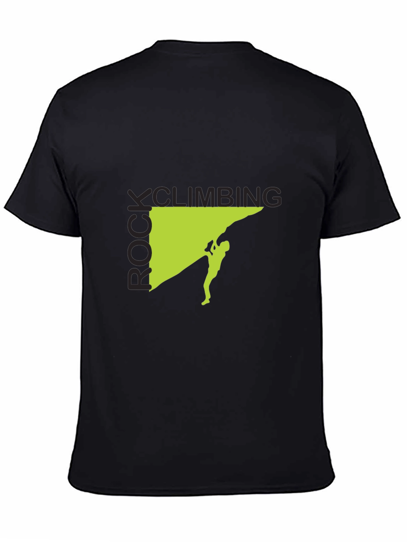 Rock Climbing Graphic Tee - Black Cotton Shirt