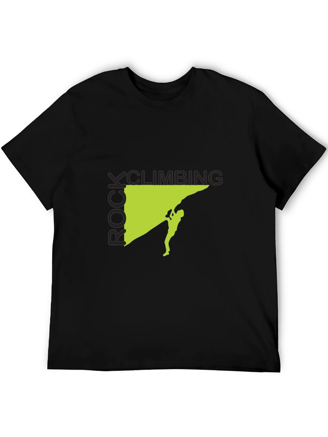 Rock Climbing Graphic Tee - Black Cotton Shirt