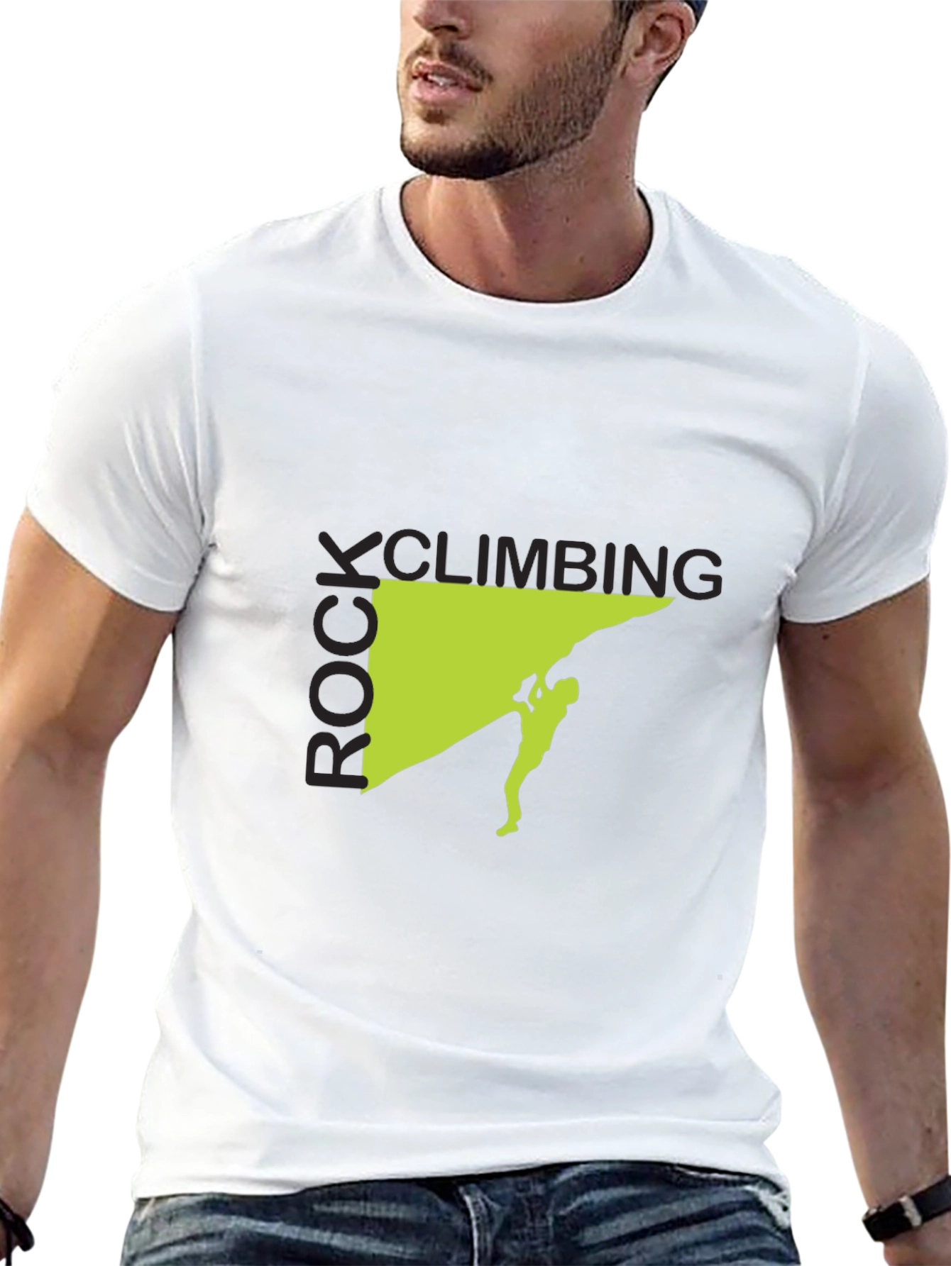 Rock Climbing Graphic Tee - Black Cotton Shirt