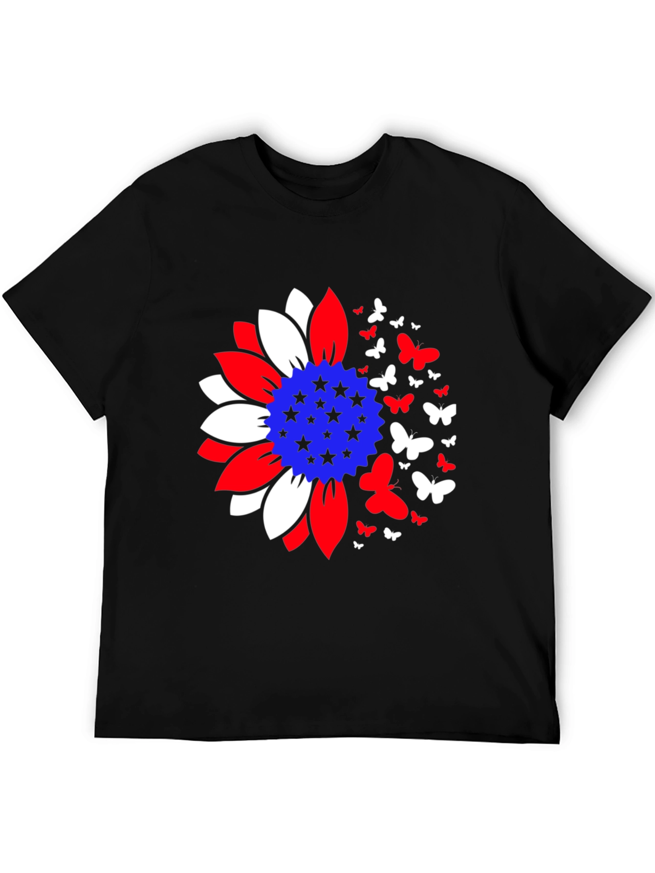 Patriotic Sunflower Butterfly Graphic Tee