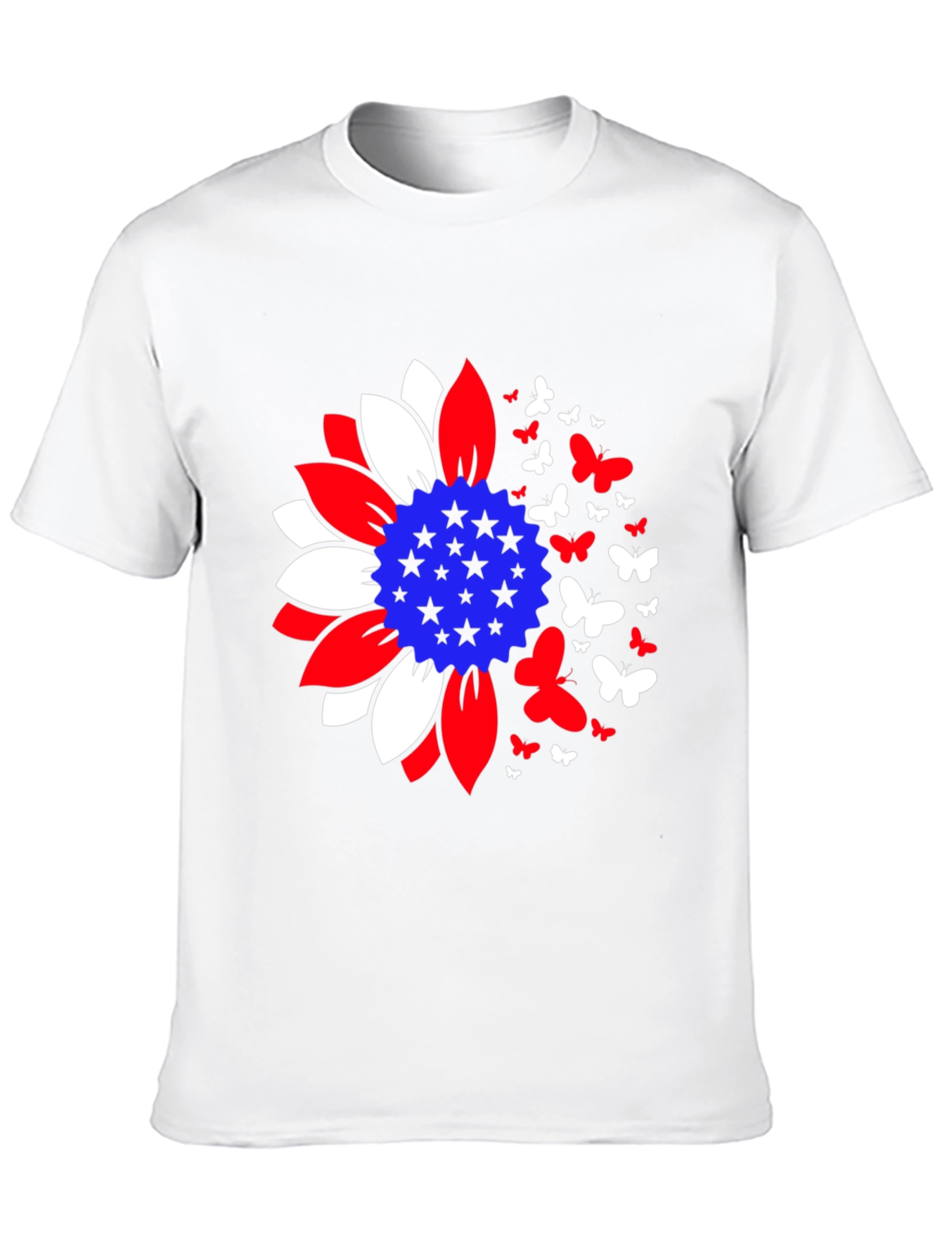 Patriotic Sunflower Butterfly Graphic Tee