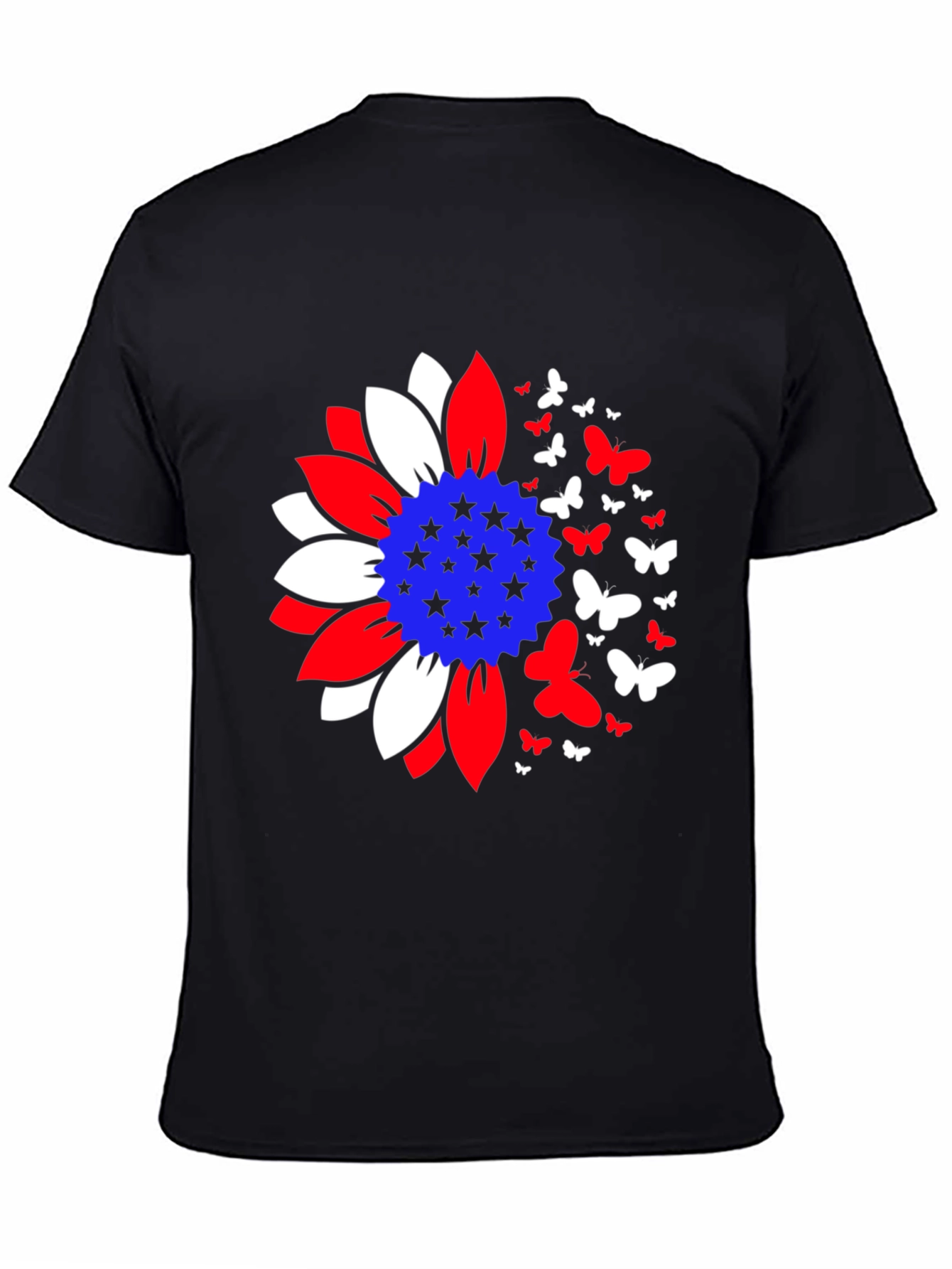 Patriotic Sunflower Butterfly Graphic Tee