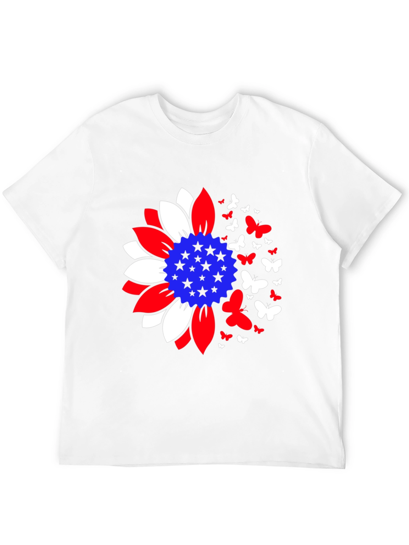 Patriotic Sunflower Butterfly Graphic Tee