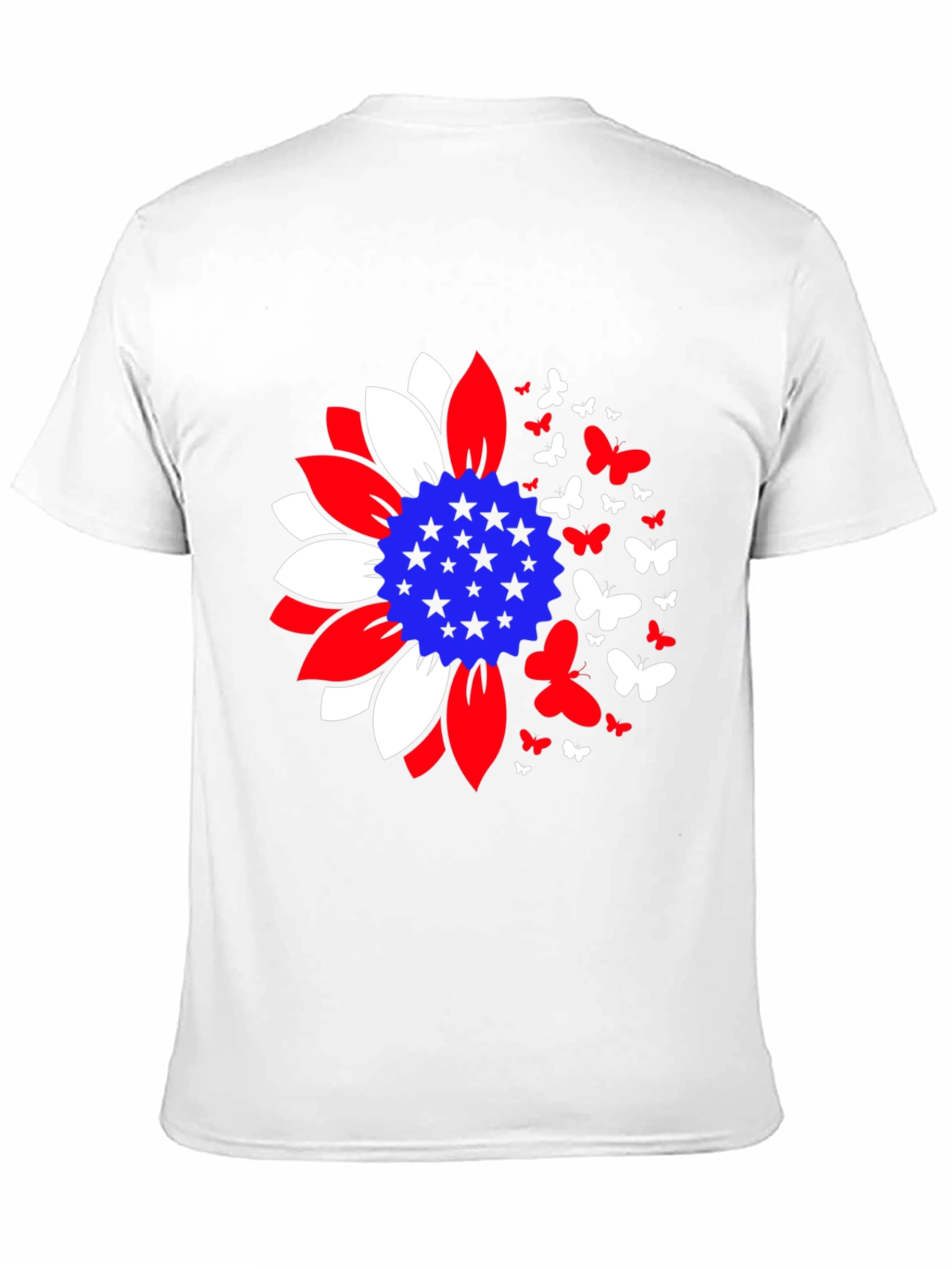Patriotic Sunflower Butterfly Graphic Tee