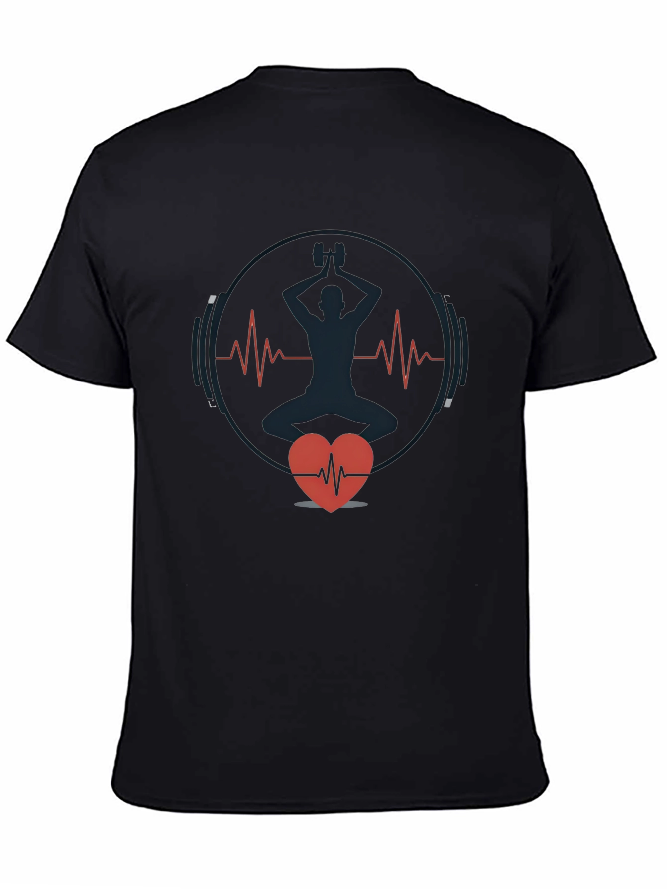 Fitness Heartbeat T-Shirt - Black