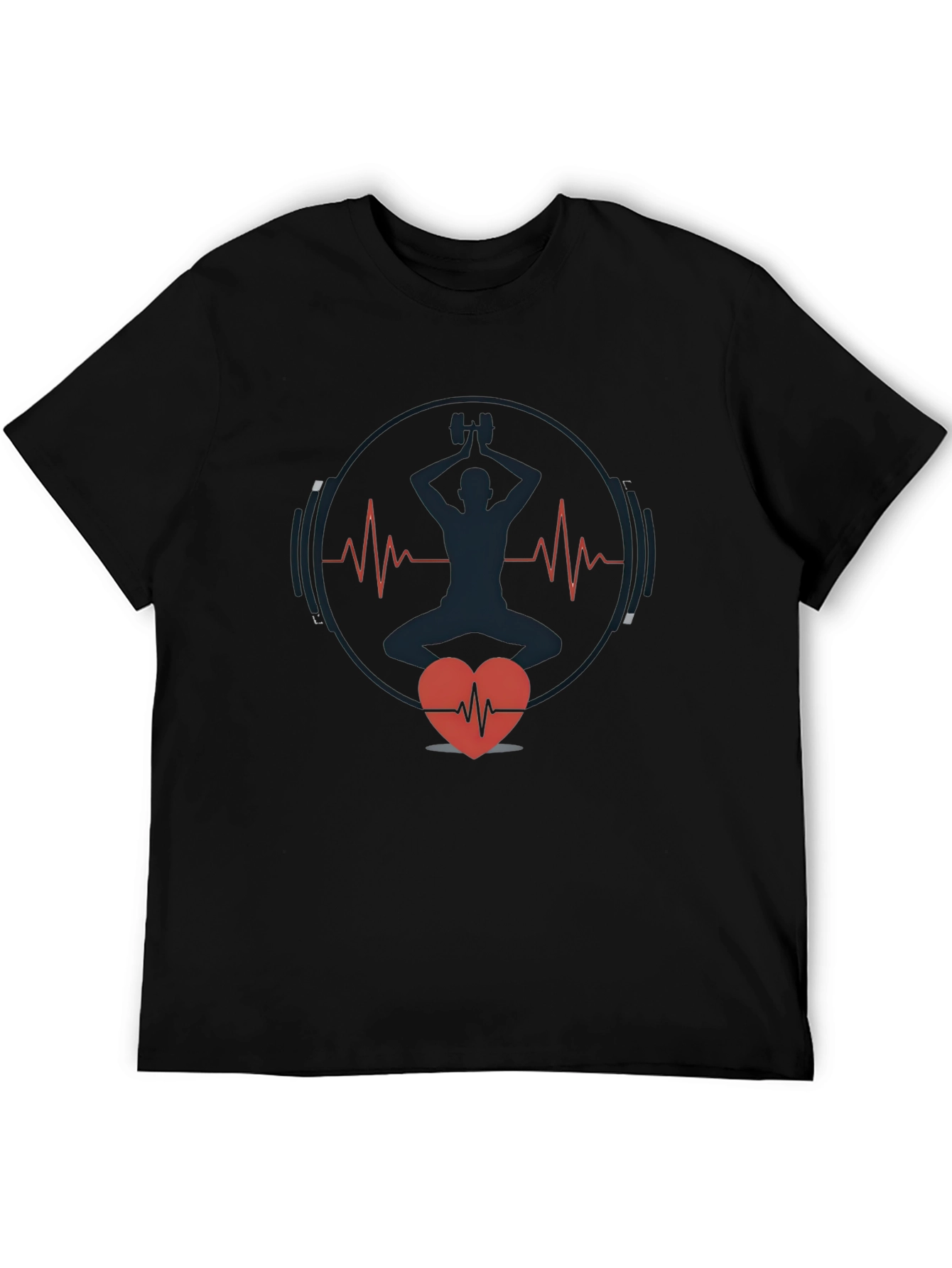 Fitness Heartbeat T-Shirt - Black
