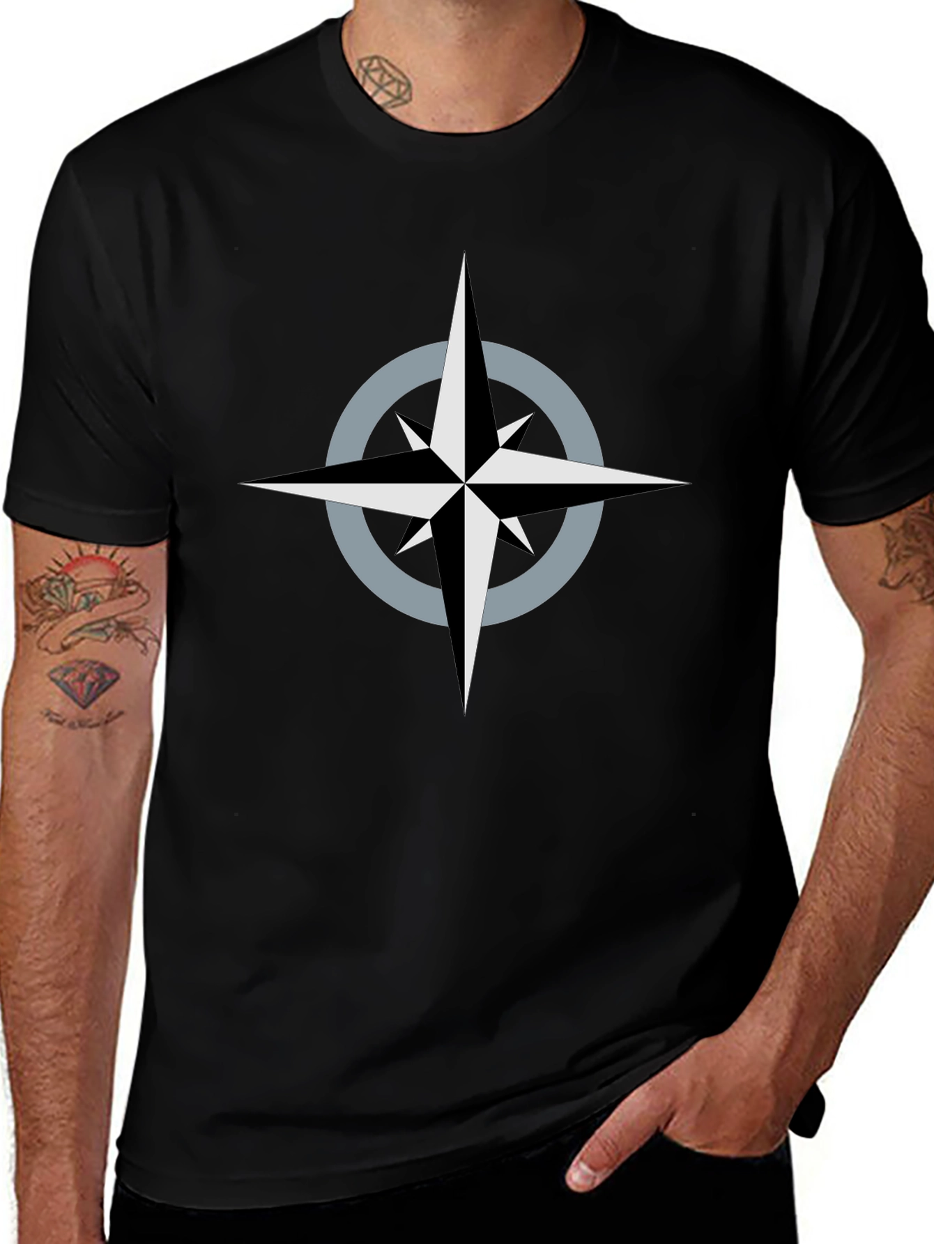 Compass Star Black T-Shirt
