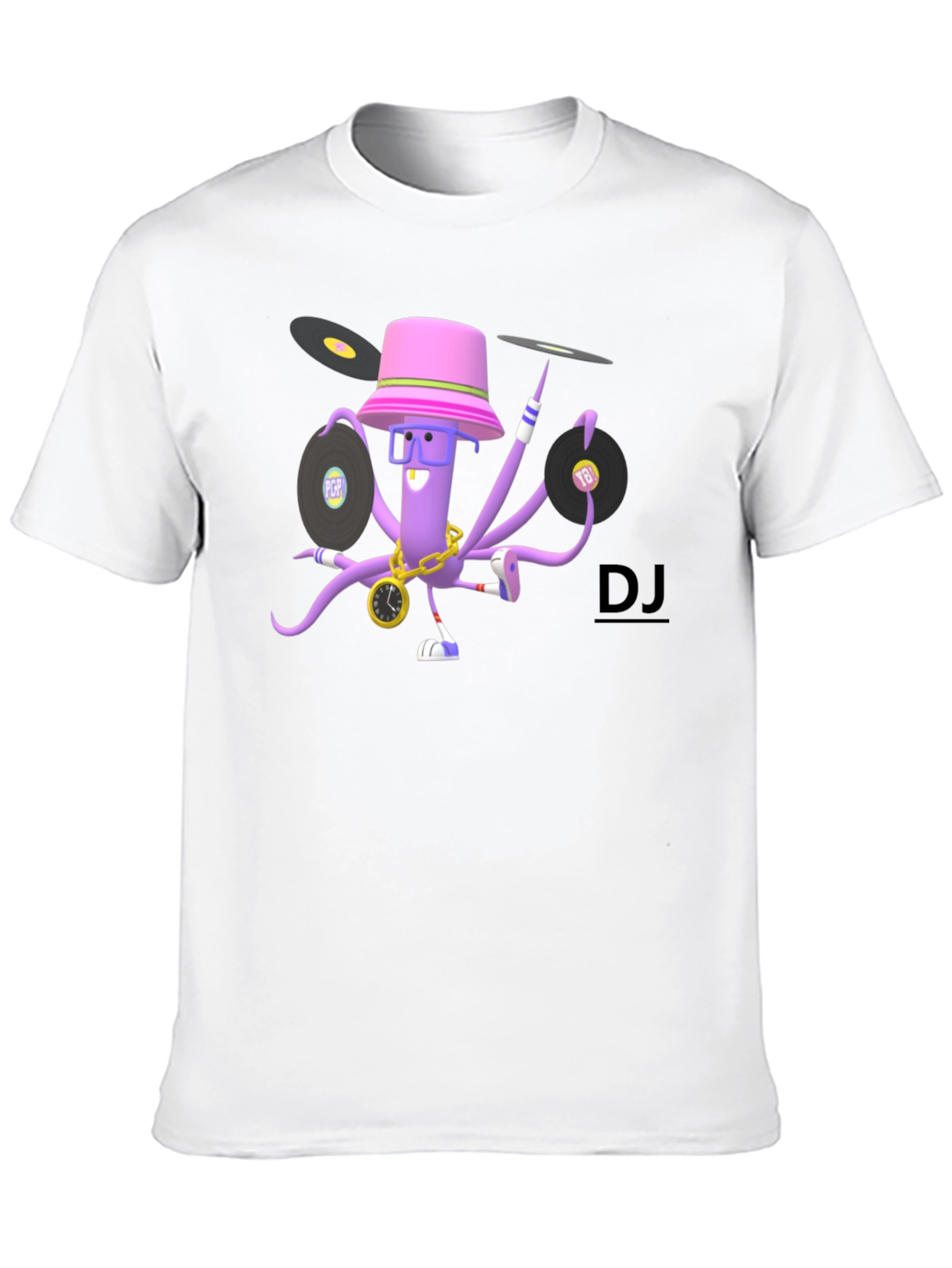 DJ Octopus Graphic T-Shirt - Black