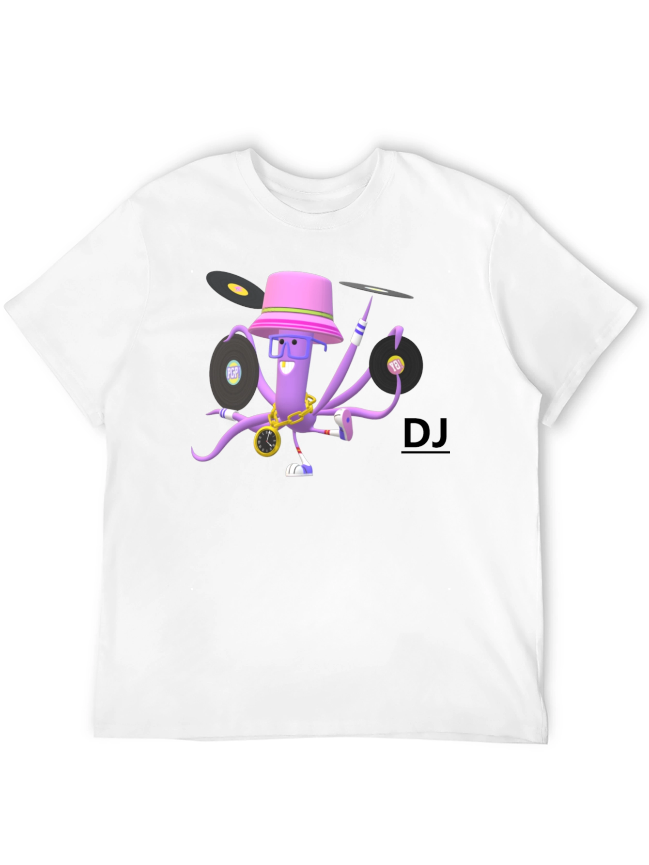 DJ Octopus Graphic T-Shirt - Black