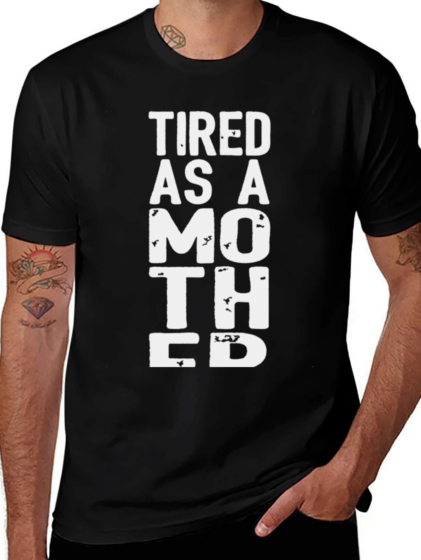 Tired As A Mother Black Graphic Tee