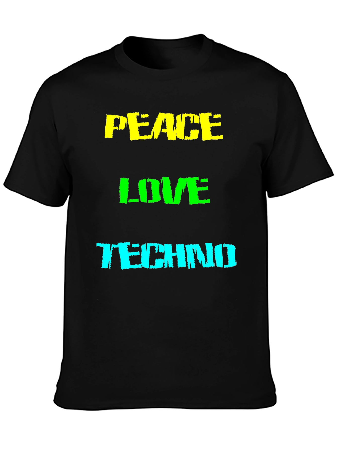 Peace Love Techno Graphic T-Shirt