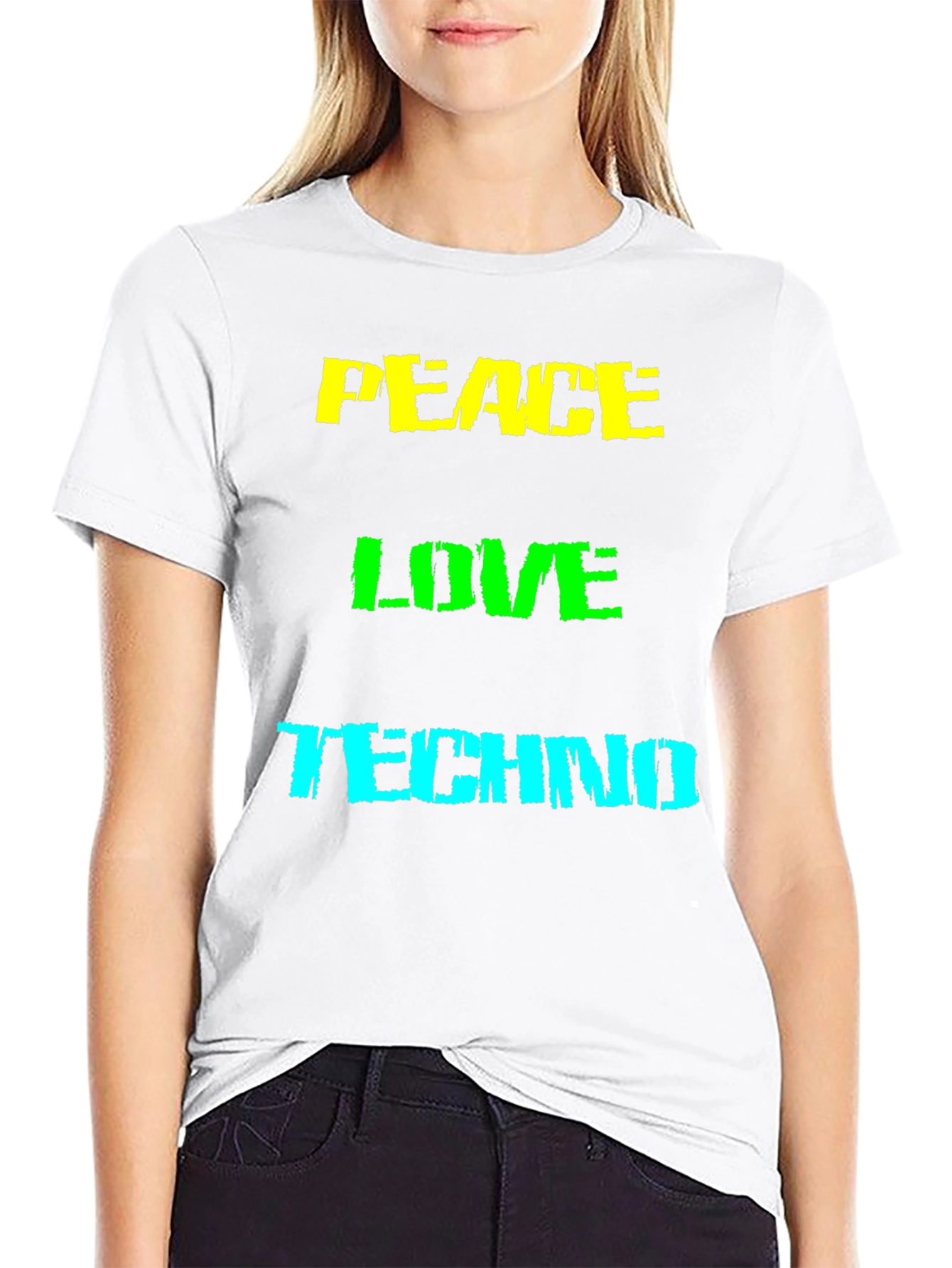 Peace Love Techno Graphic T-Shirt