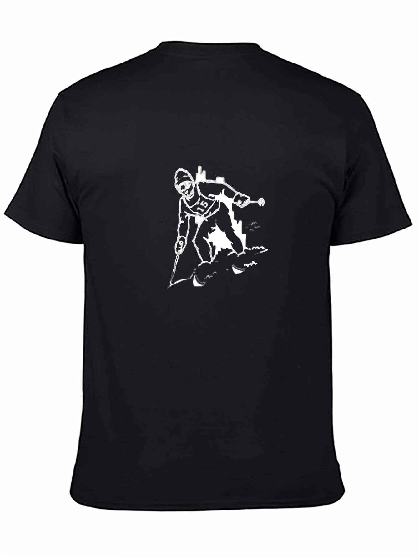 Black Skiing Graphic Tee - Unique Design