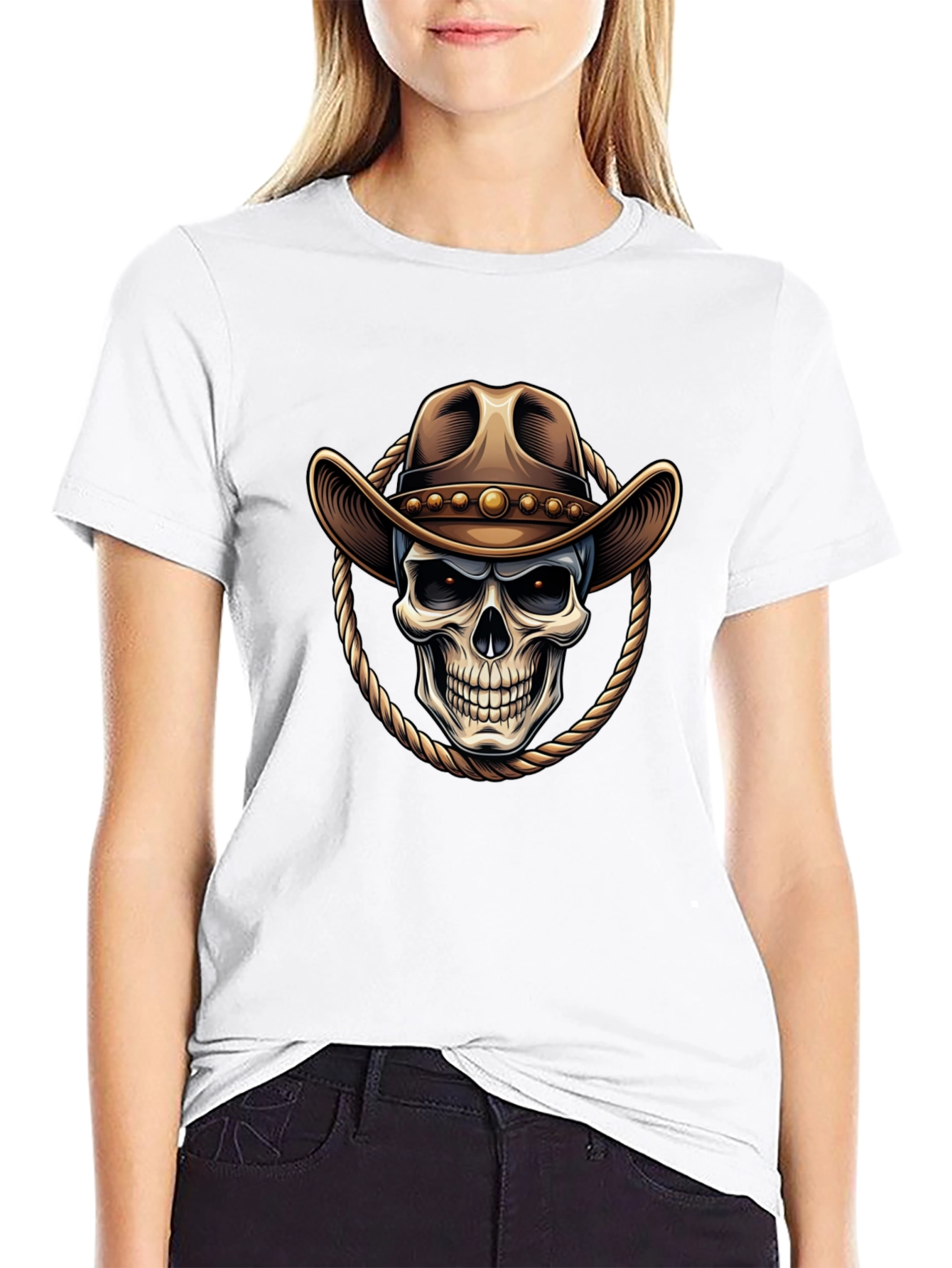 Cowboy Skull Graphic Tee - Western Style Shirt