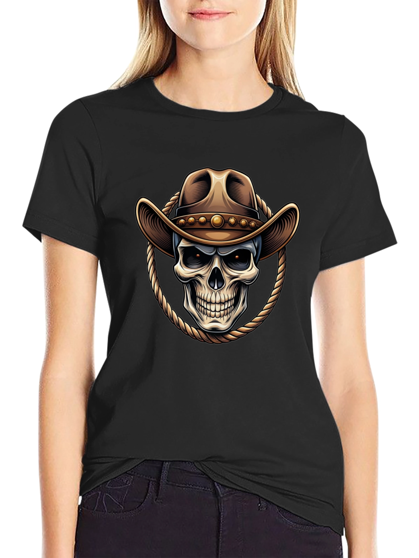 Cowboy Skull Graphic Tee - Western Style Shirt