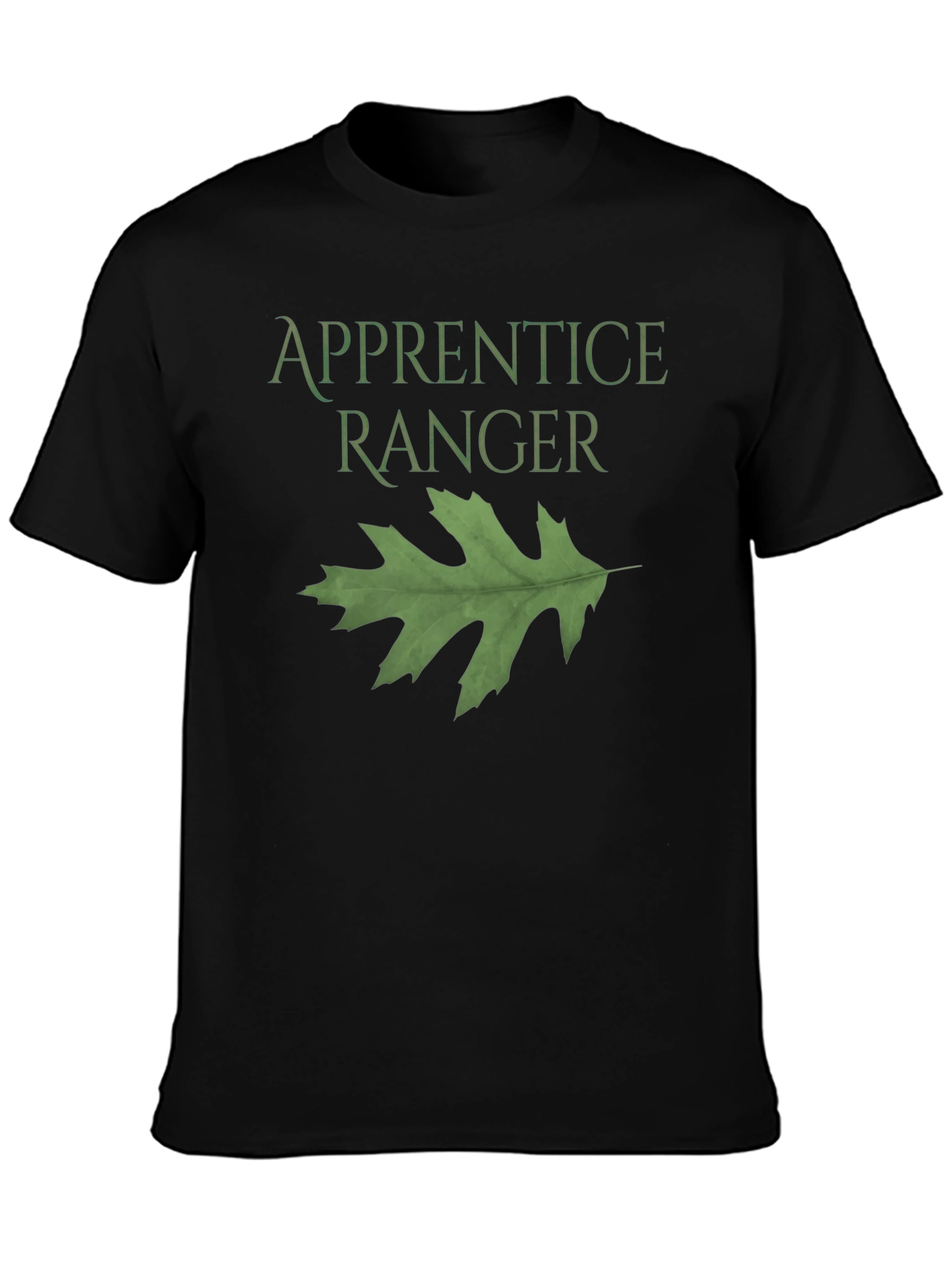 Apprentice Ranger Black T-Shirt with Leaf Design