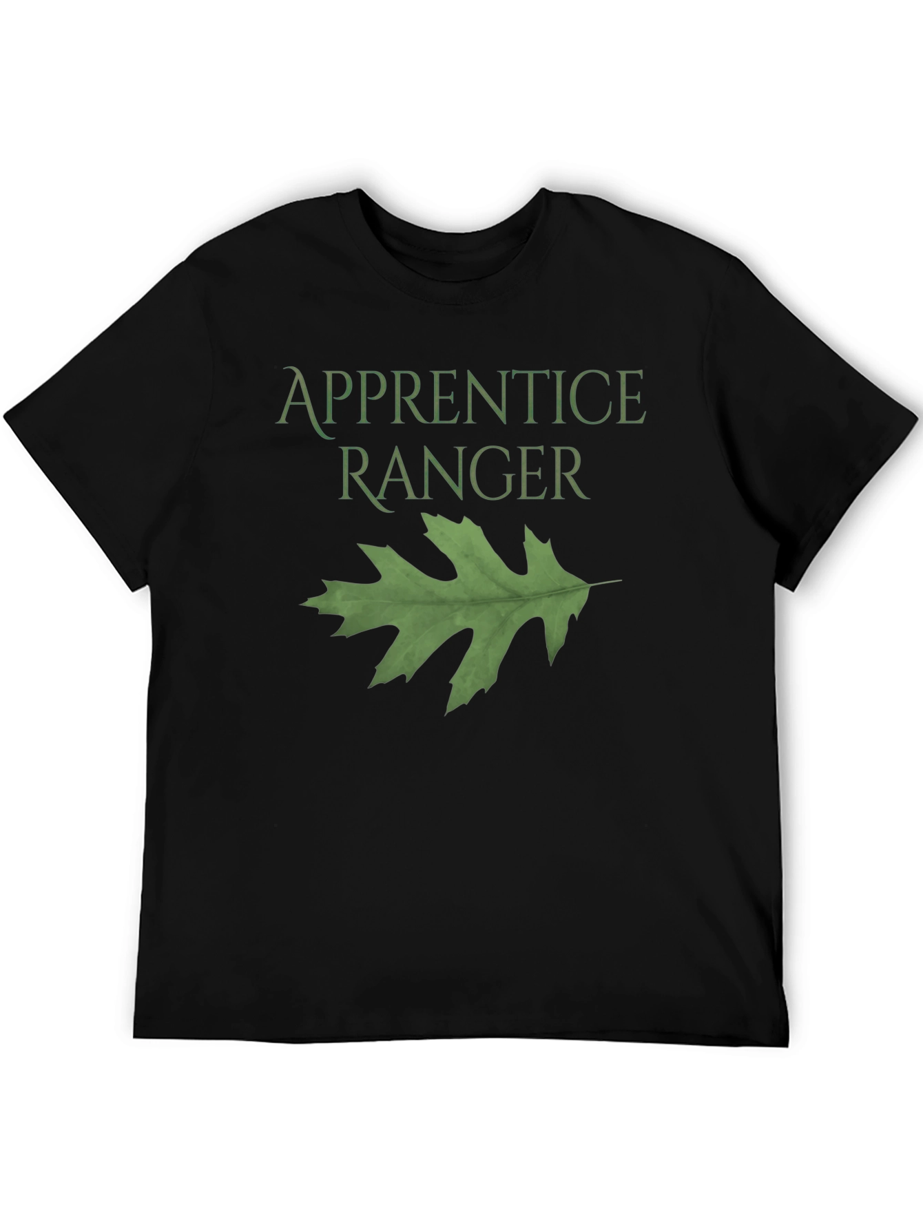 Apprentice Ranger Black T-Shirt with Leaf Design