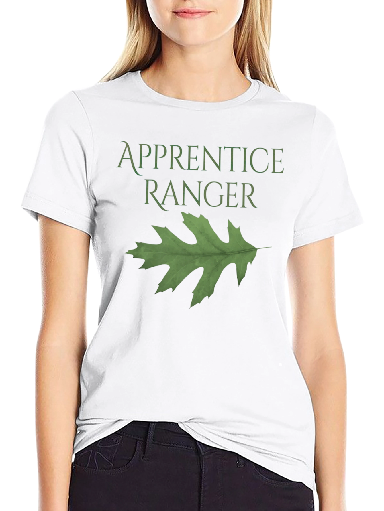 Apprentice Ranger Black T-Shirt with Leaf Design