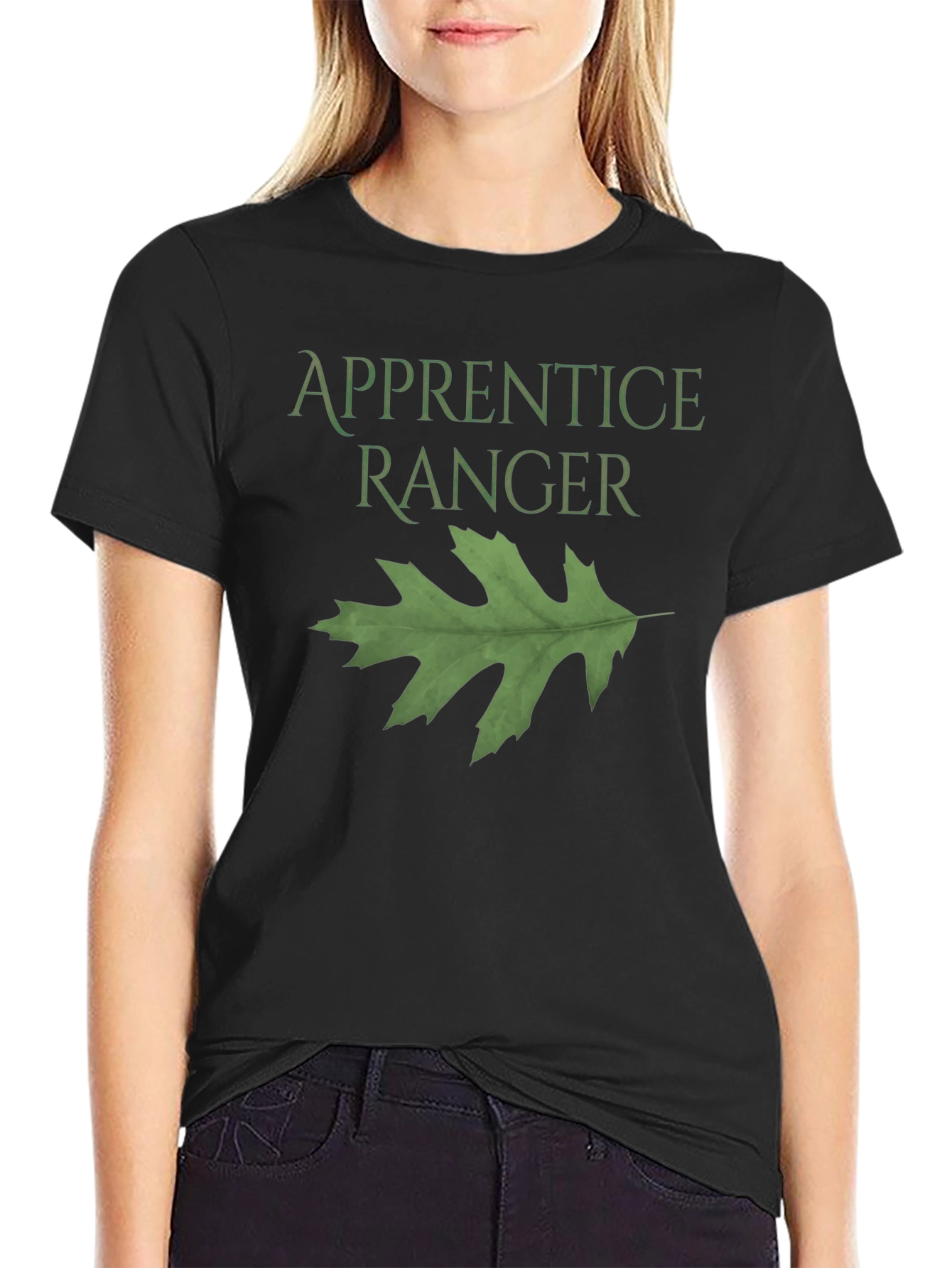Apprentice Ranger Black T-Shirt with Leaf Design