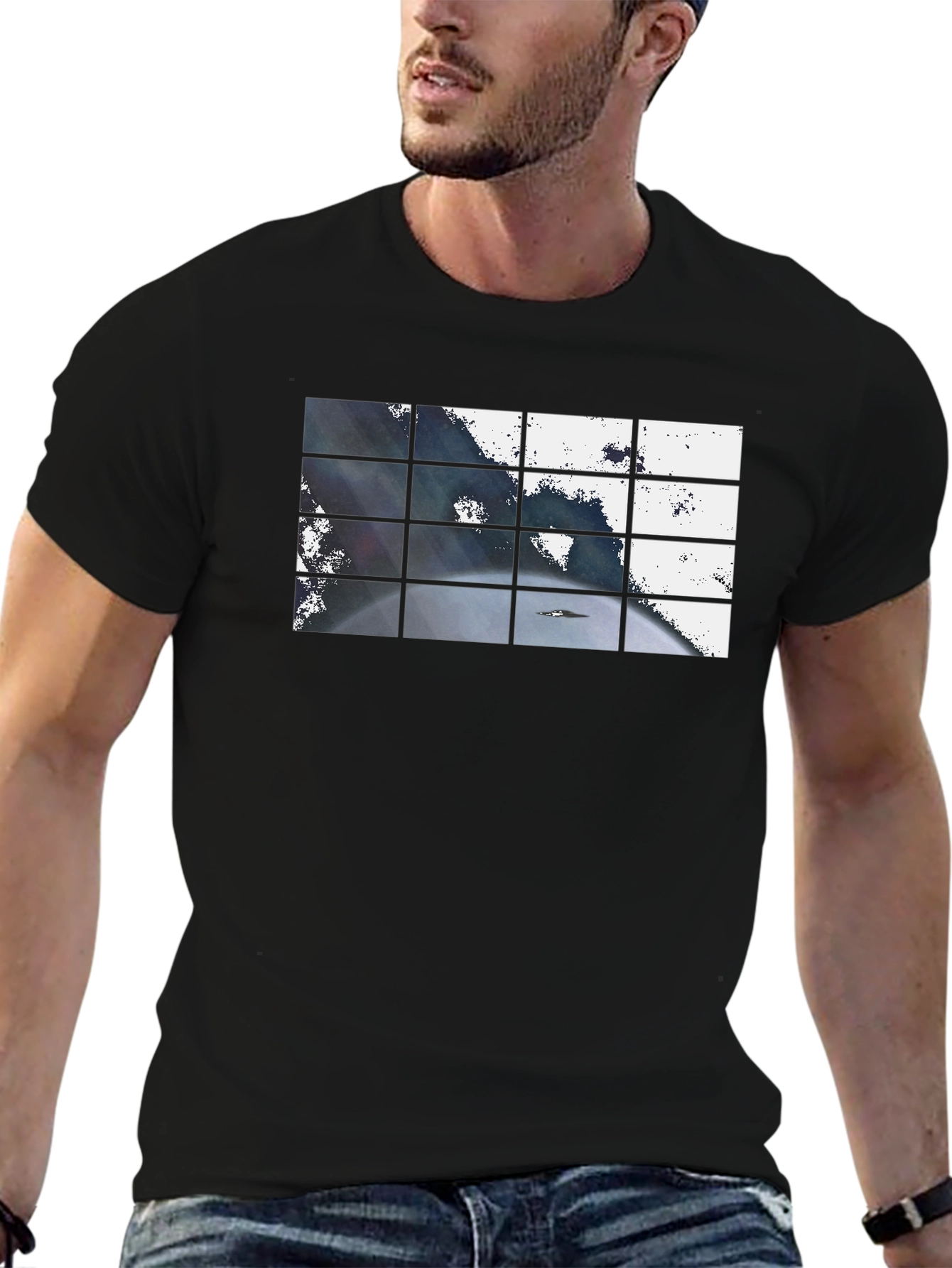 Abstract Grid Graphic T-Shirt
