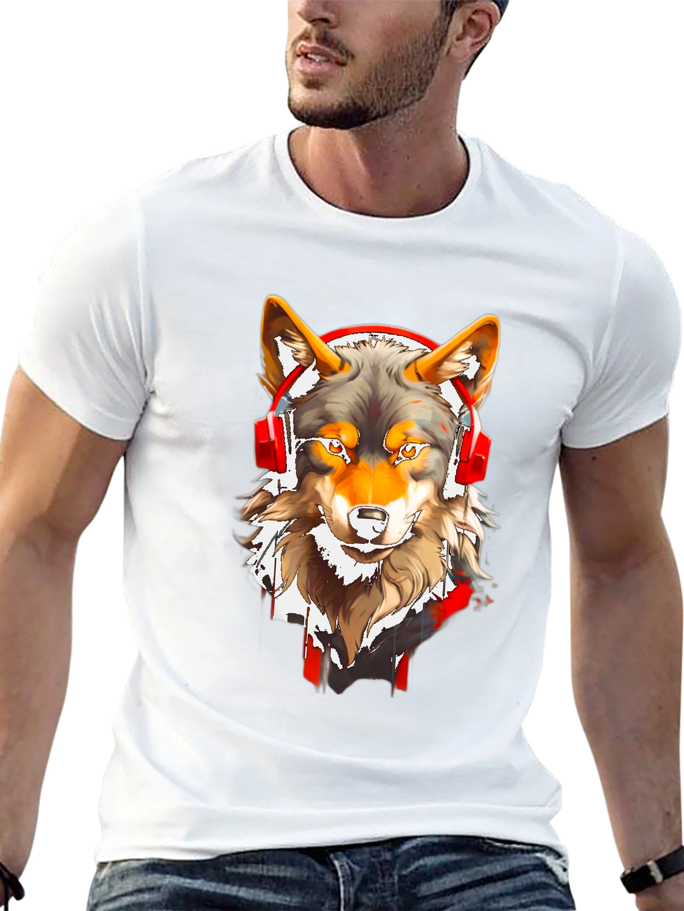Wolf Headphones Graphic Tee