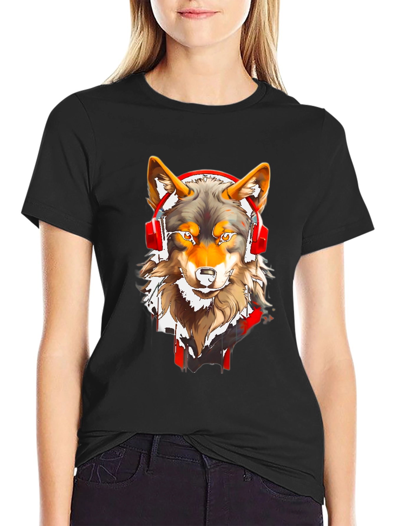 Wolf Headphones Graphic Tee