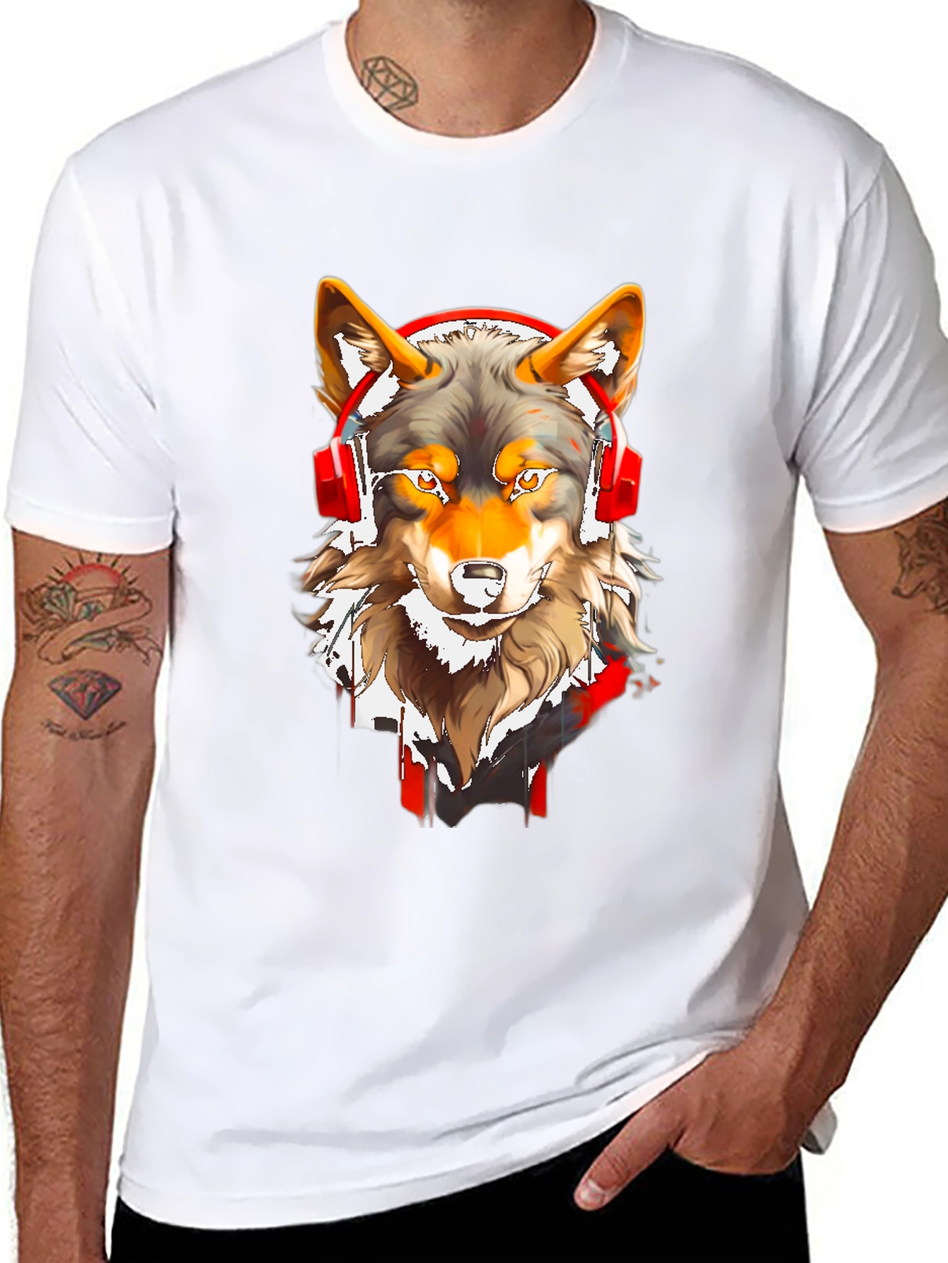 Wolf Headphones Graphic Tee