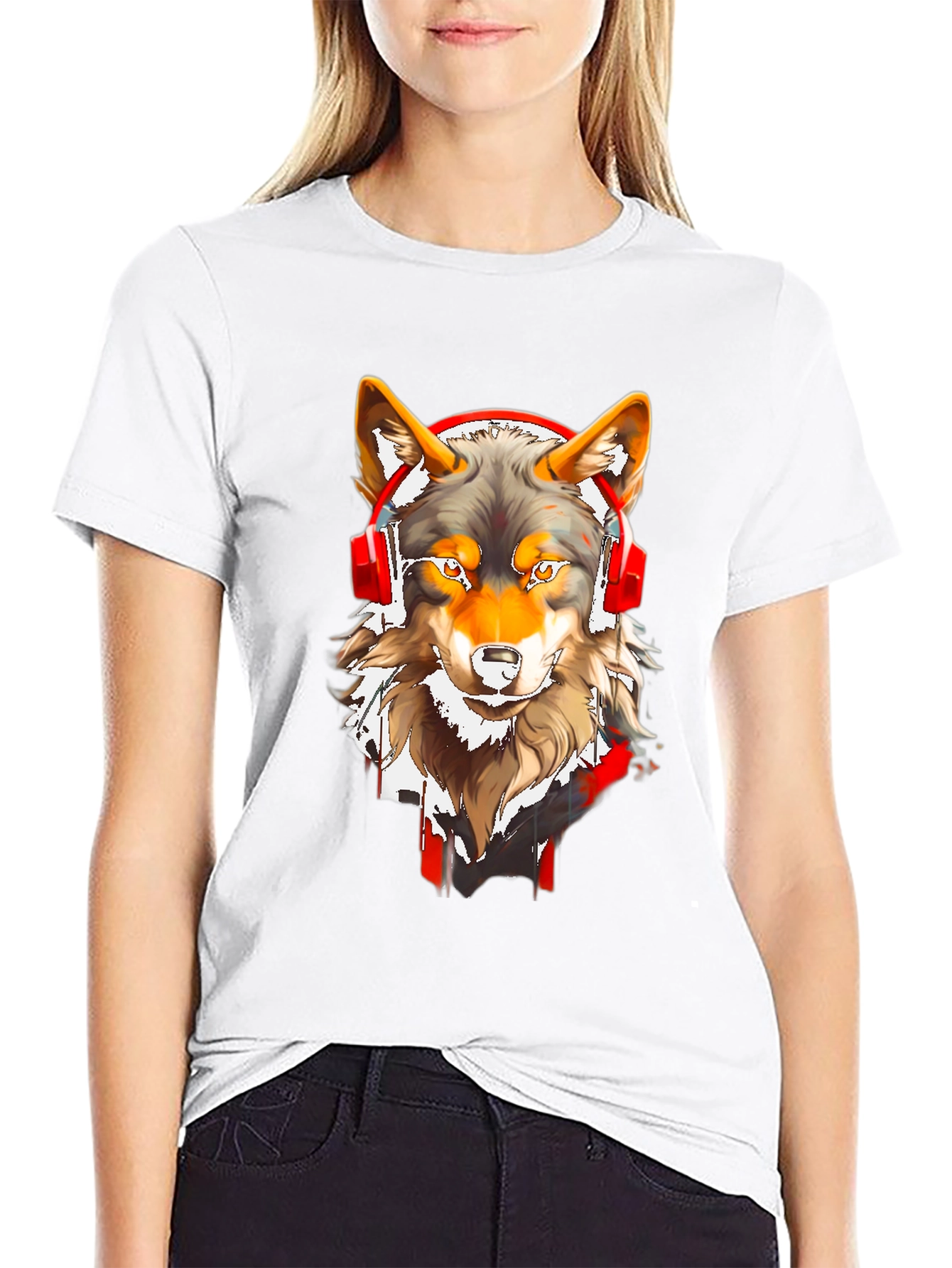 Wolf Headphones Graphic Tee