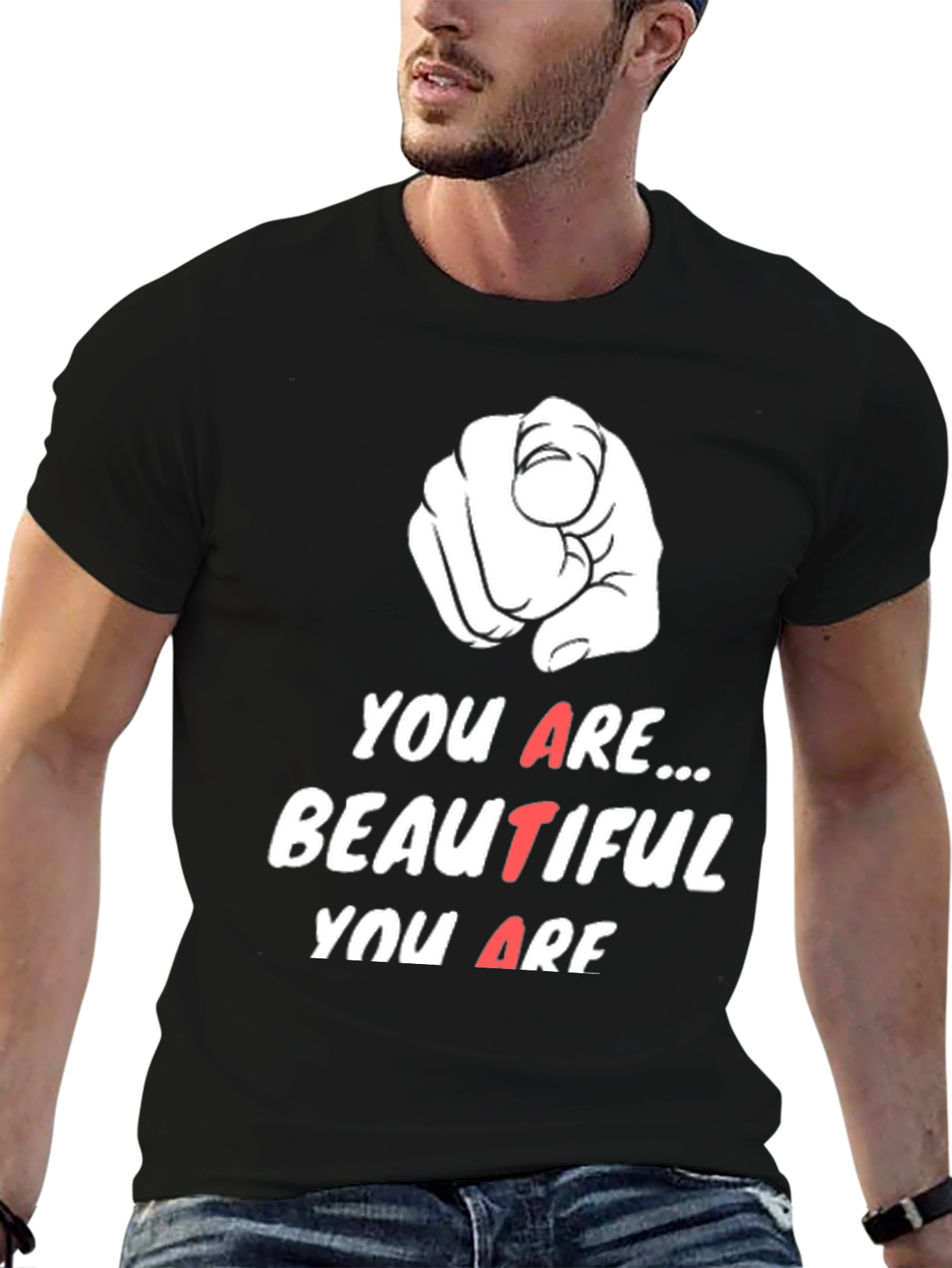 You Are Beautiful T-Shirt - Black Graphic Tee